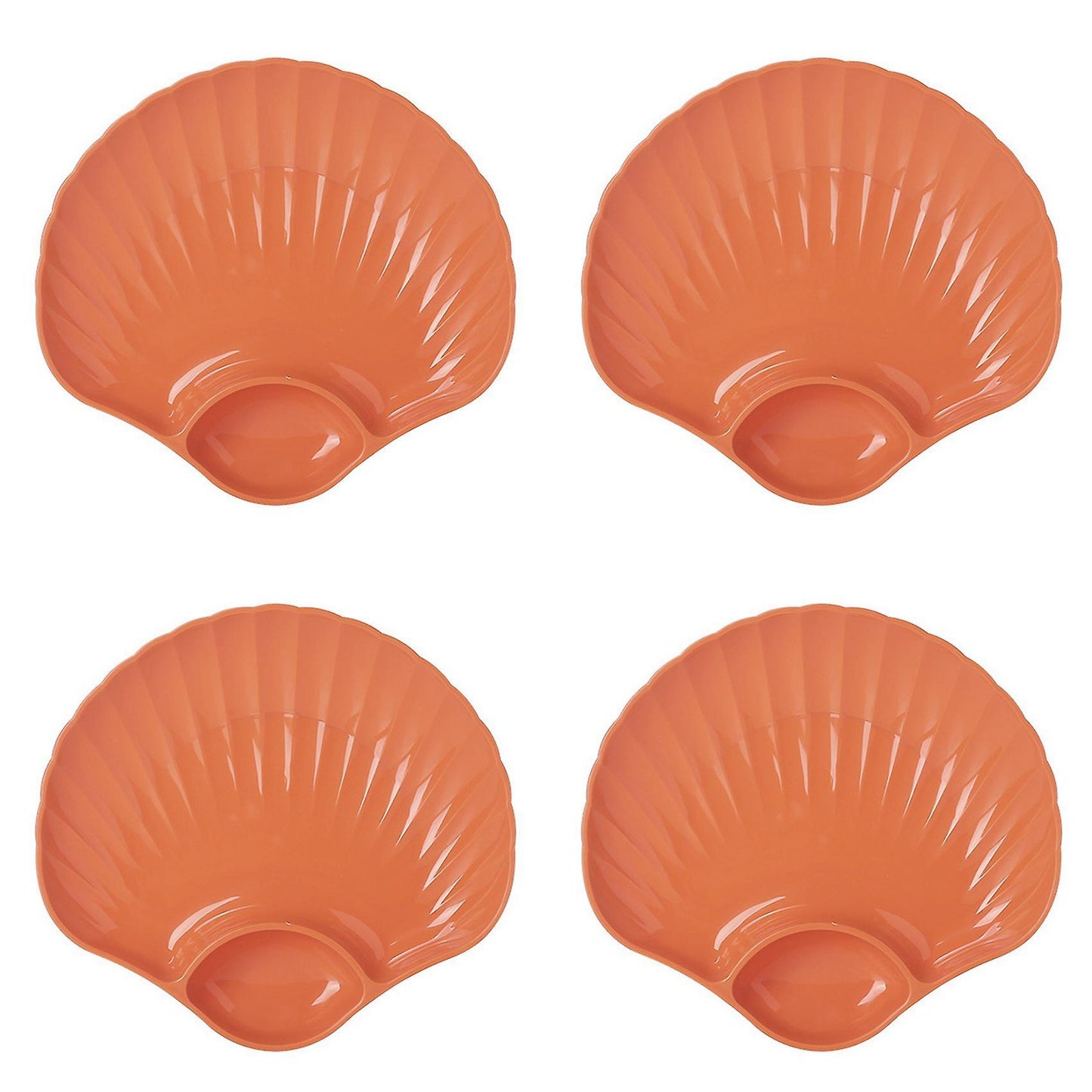 Multi-purpose Plastic Bowls Shell Shape Plate, Snack Serving Tray B