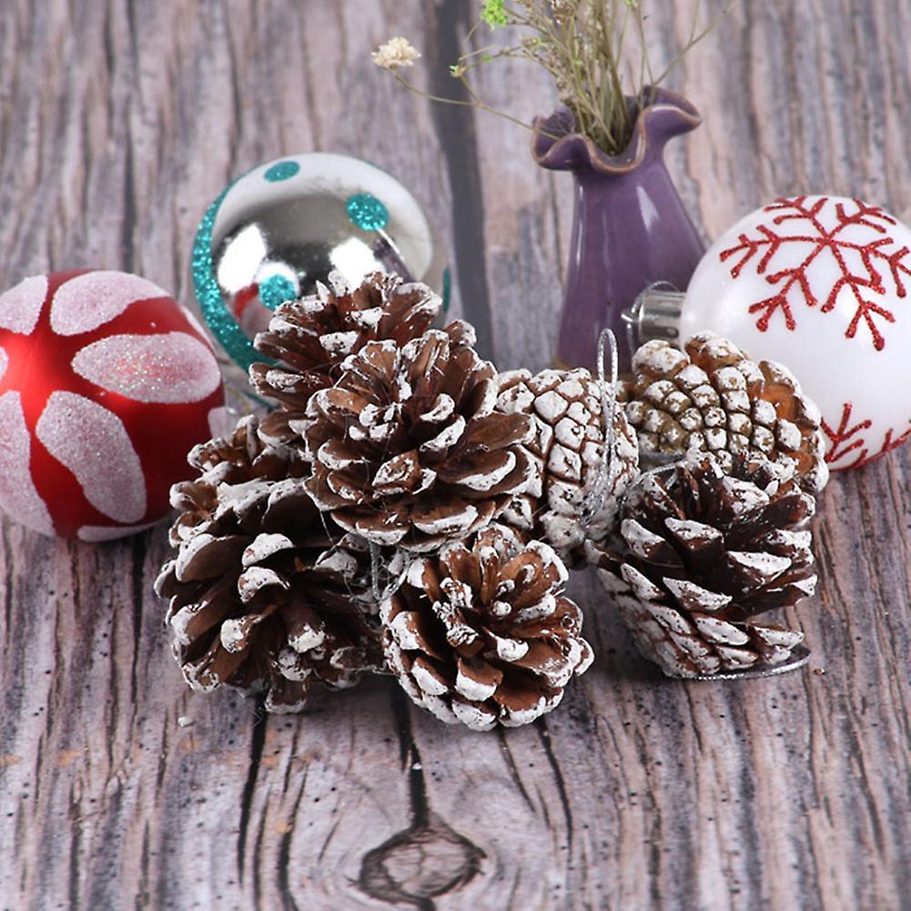 Christmas Tree Decoration Festive Decoration White Border Pine Cones