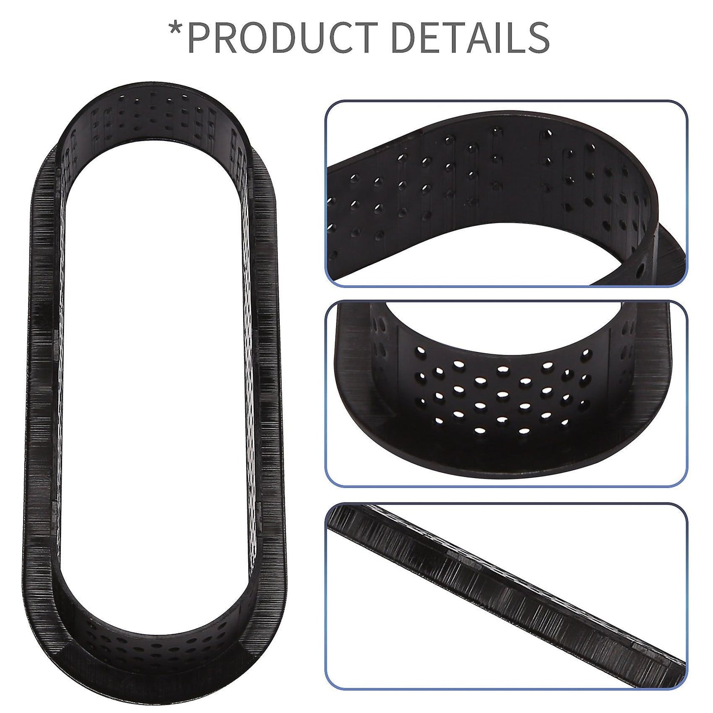 6pcs Oval Tart Rings Heat-resistant Perforated Cake Mousse Ring