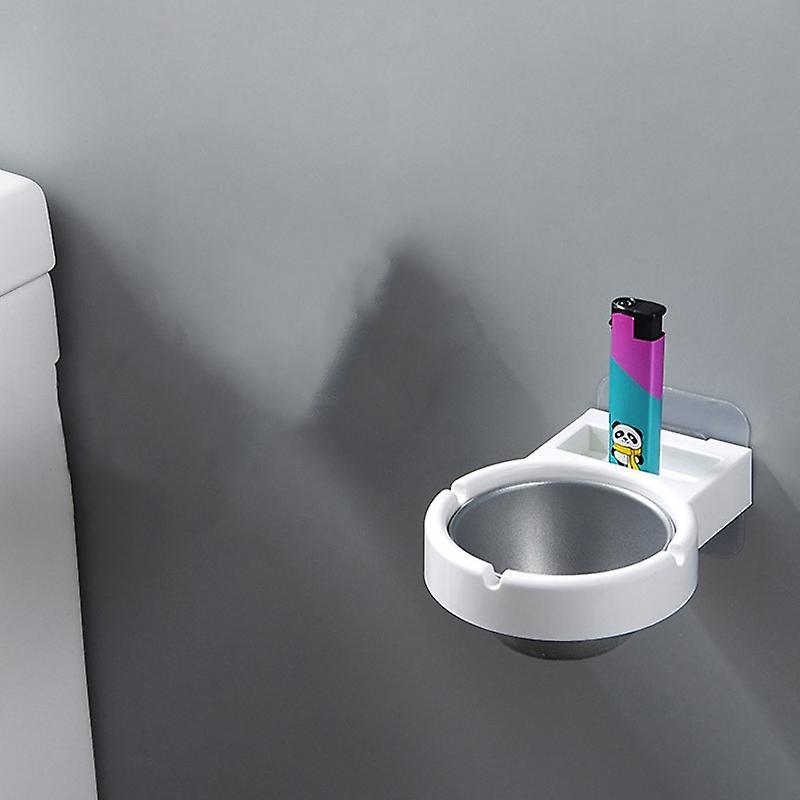 Portable Stainless Steel White Ashtray Home Living Room Office