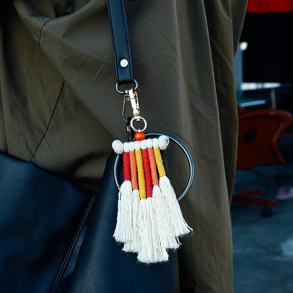 Boho Rainbow Keychain, with Tassel for Car Key Bag Purse Charm Gift,b