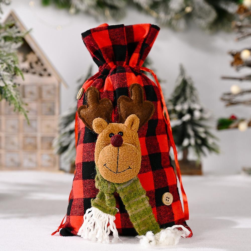 Christmas Drawstring Candy Bags Apple Bags Biscuit Bags, Elk
