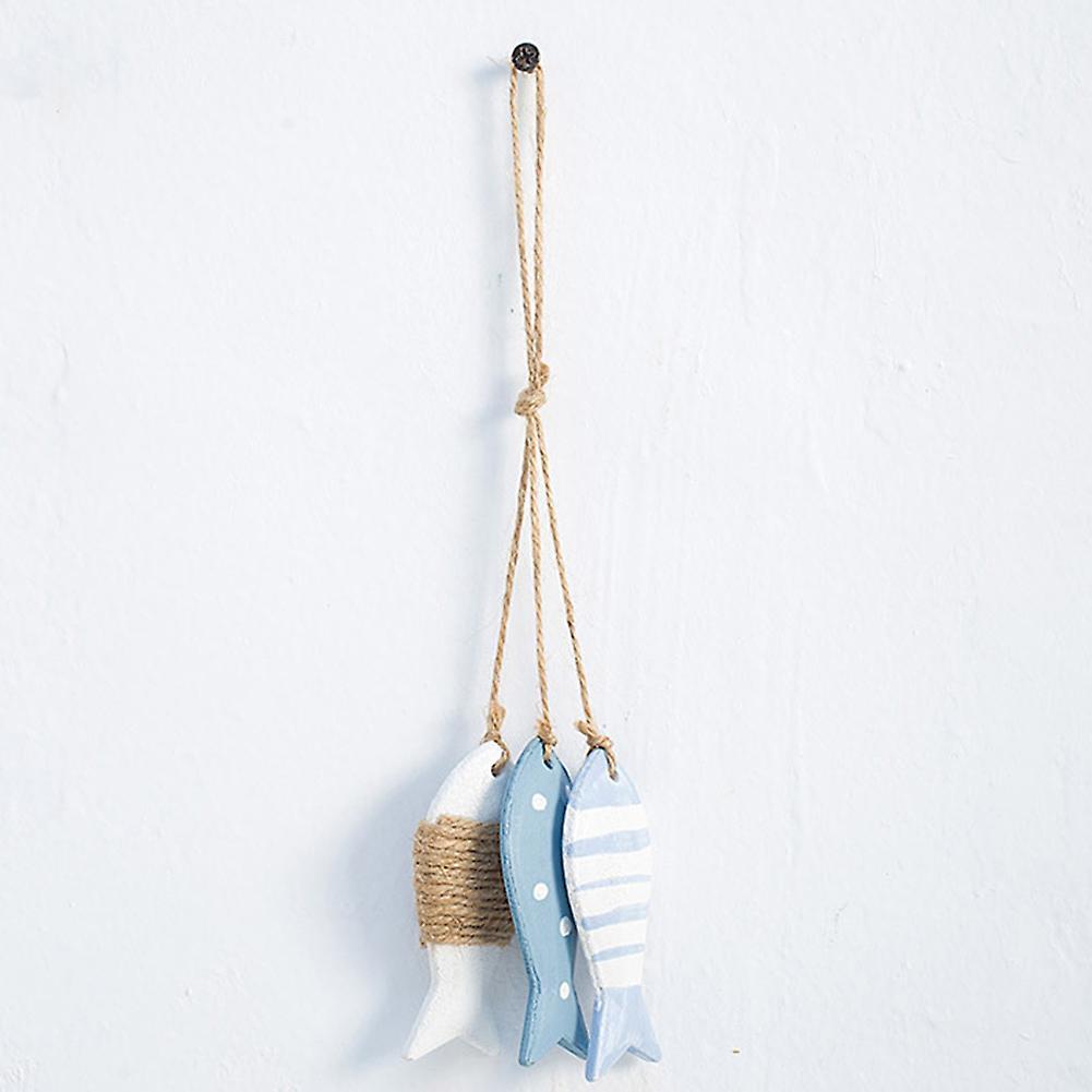 Small Fish String Wooden Fish Sea Pendant for Kindergarten Decoration