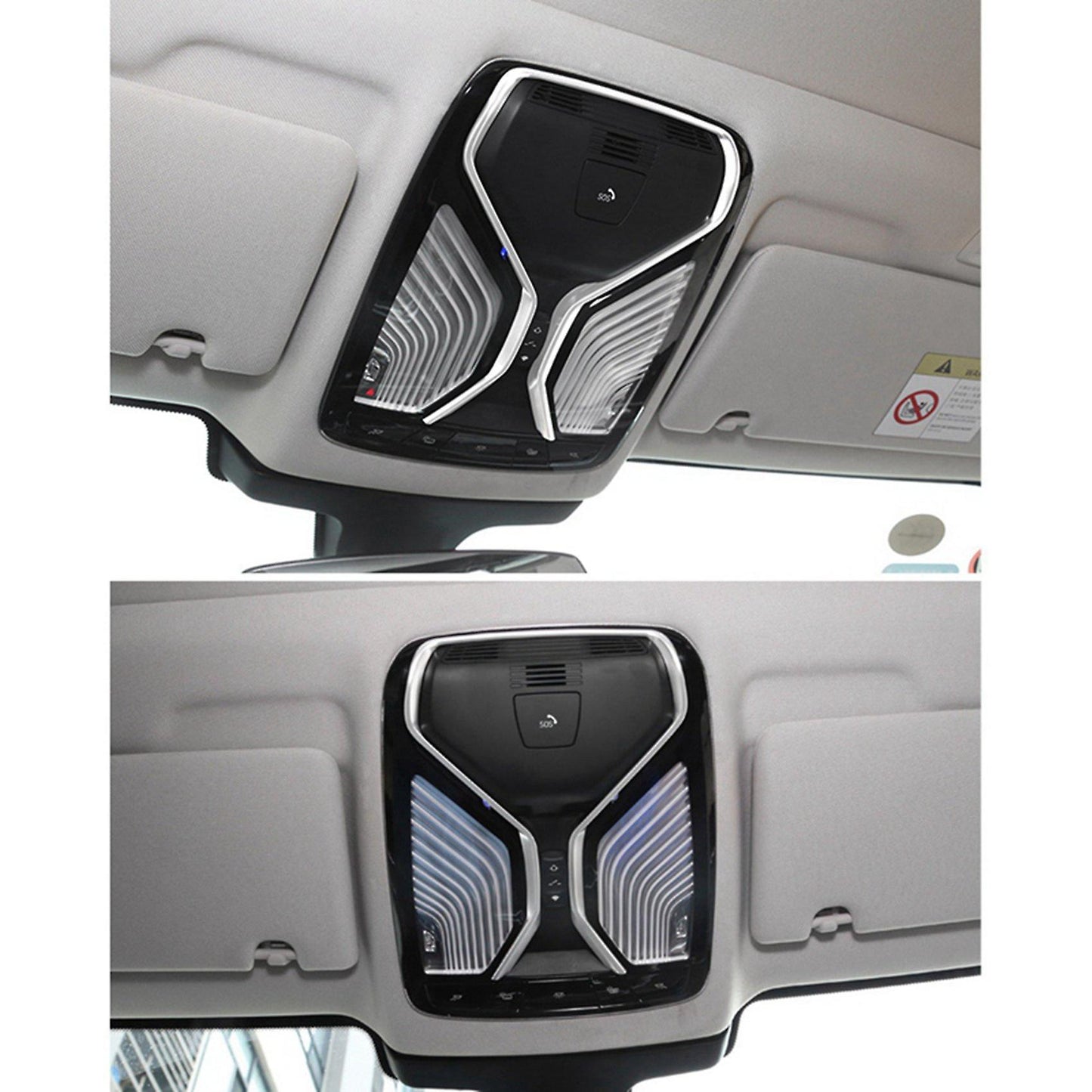 Reading Light Trim Cover Chrome Silver Trim Strip Decoration For-bmw