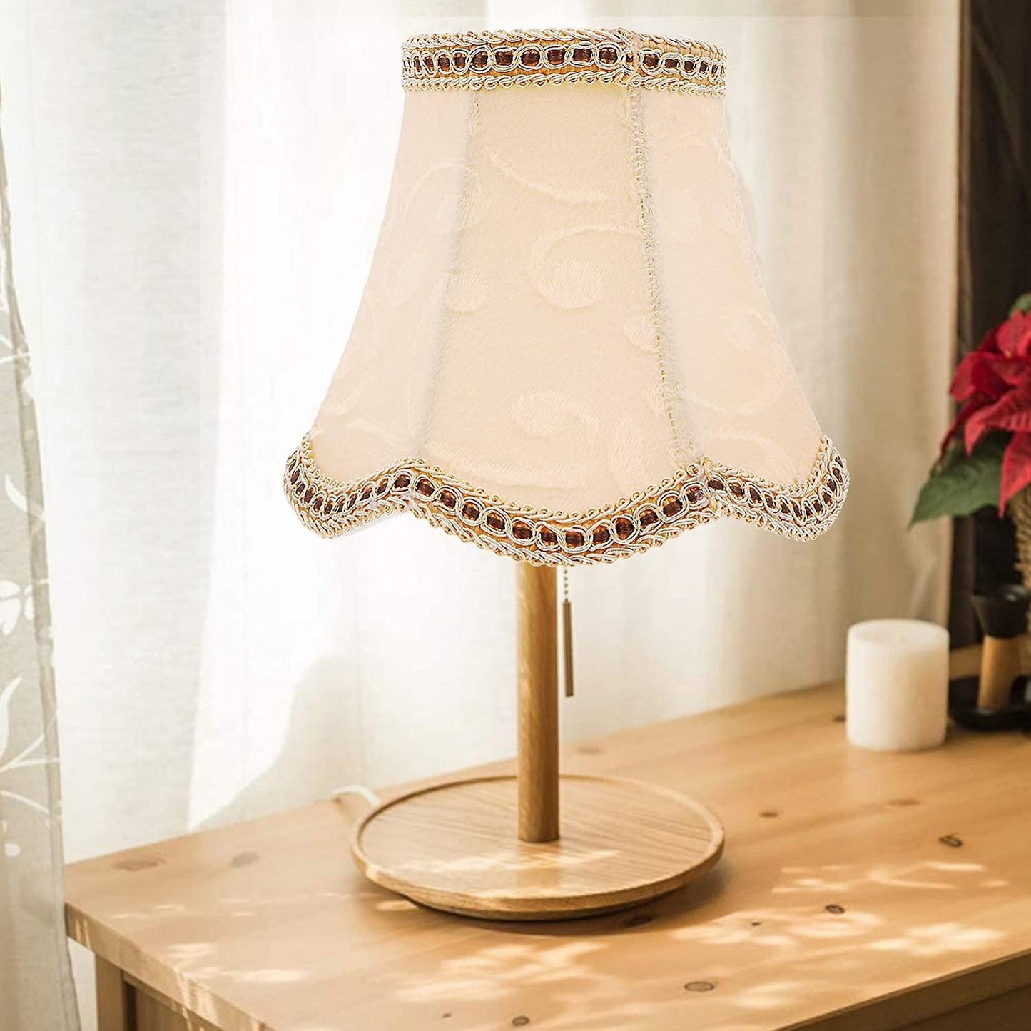 Table Lamp Shade Fabric Drum Shade Lampshade Bulb for Floor Lamp Home