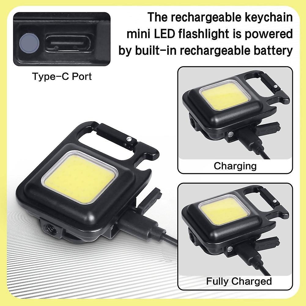 Led Small Flashlight,1000lumens Bright Cob Keychain Flashlights