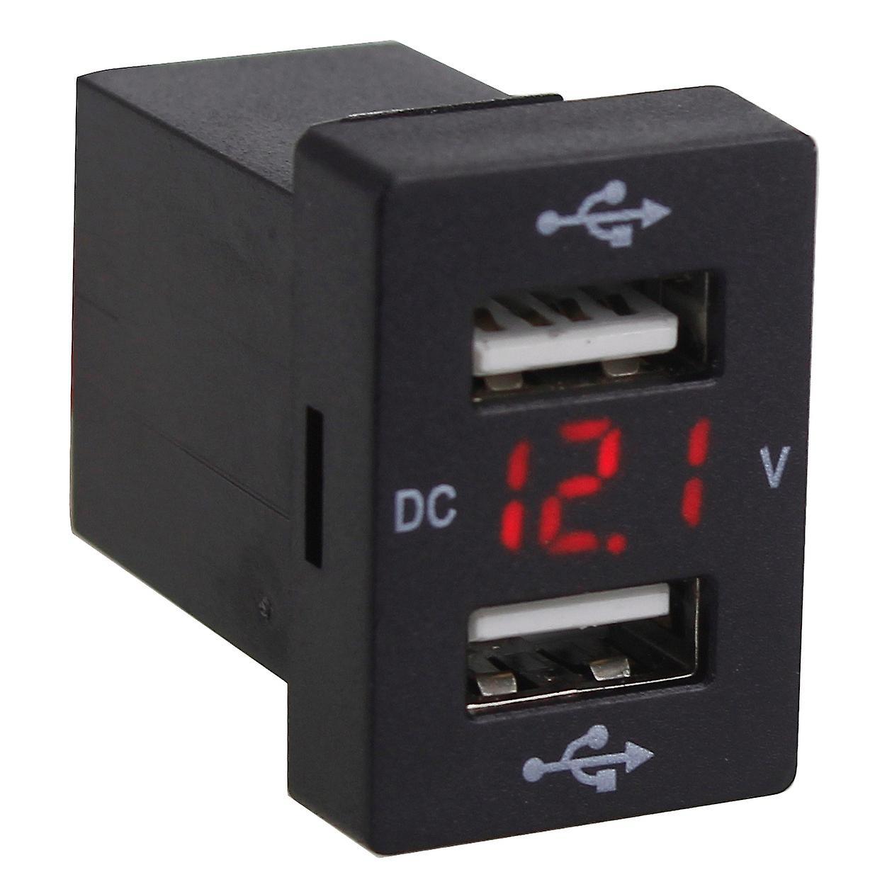 12v Car Charger with Fuse for Toyota for Phone Led Display (red)