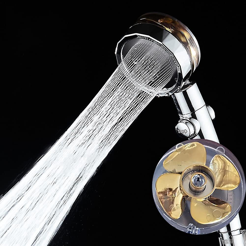 Detachable Handheld Shower Head Water with Fan Spray Nozzle Kit Blue