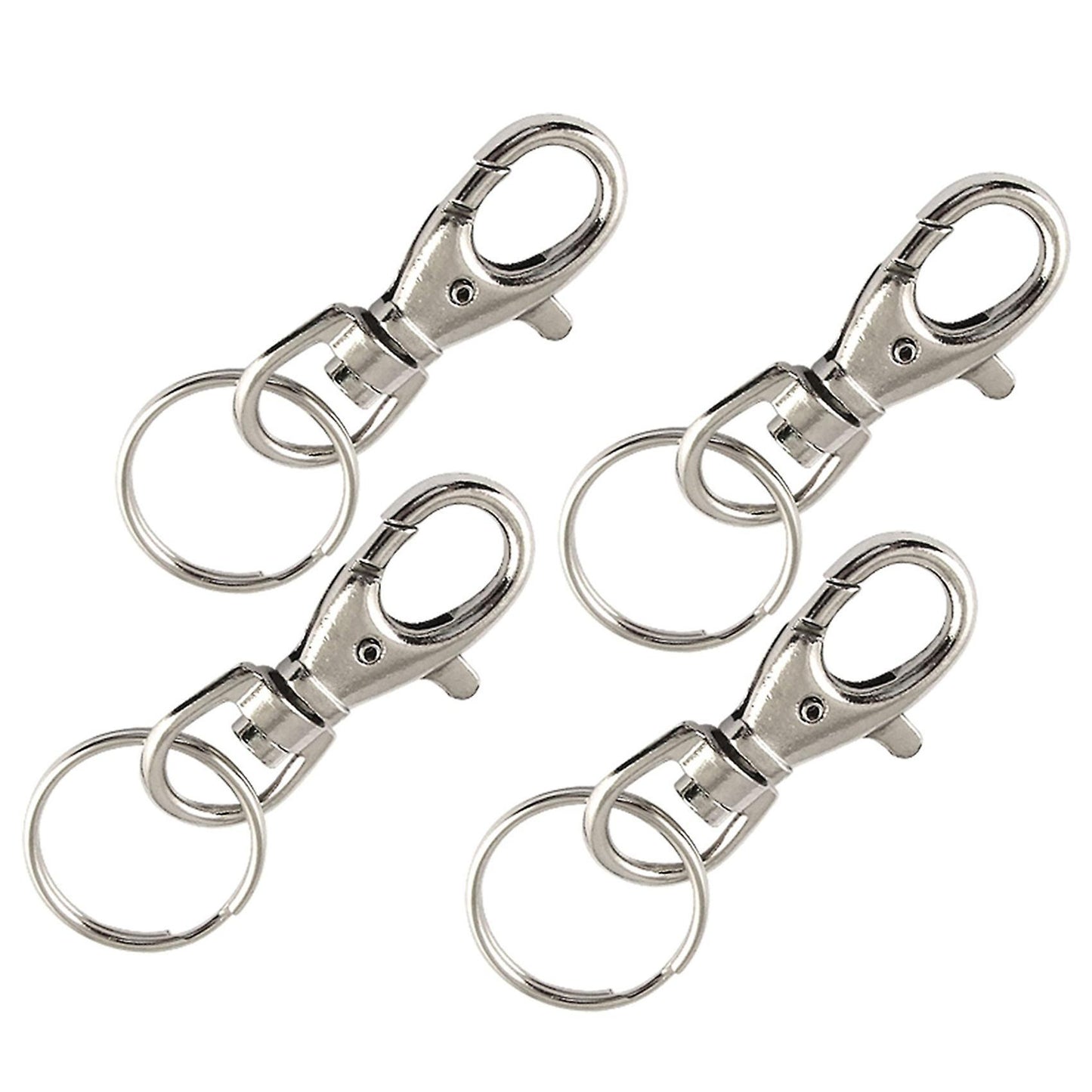 Silver Tone Metal Trigger Lobster Clasp Key Chain Keyring 2 Pcs