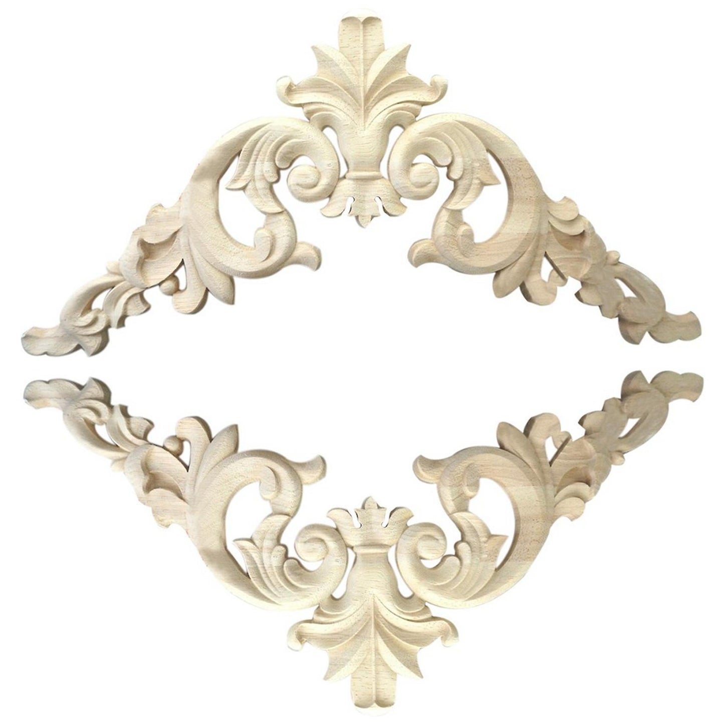 4x 15 X 15cm Rubber Wood Carved Corner Onlay Applique Exquisite