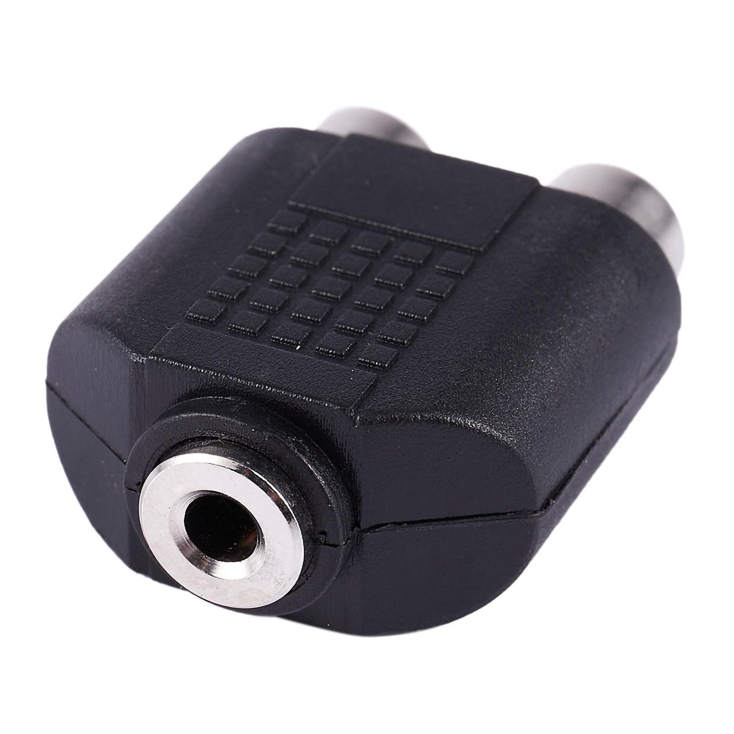 3.5mm Female Socket to Dual Female Rca Jack Av Adapter Splitter Black