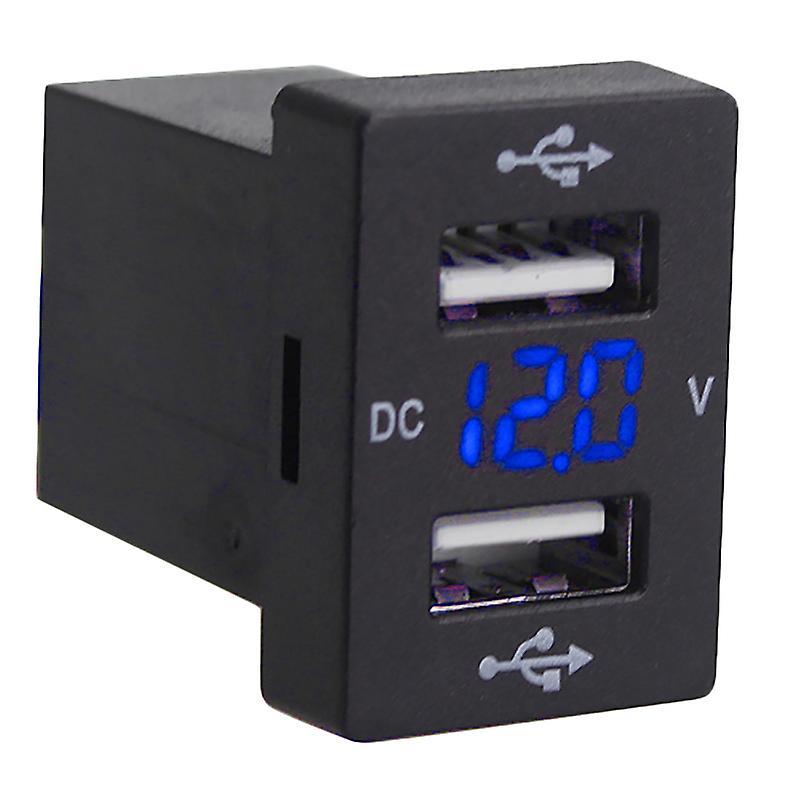12v Car Charger with Fuse for Toyota for Phone Led Display (blue)