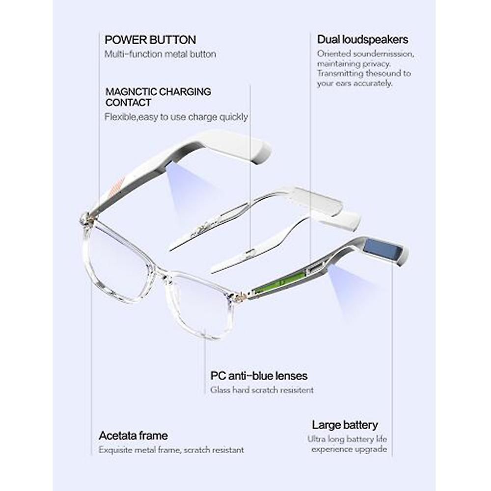 Bluetooth 5.0 Smart Glasses Wireless Stereo Bluetooth Sunglasses A