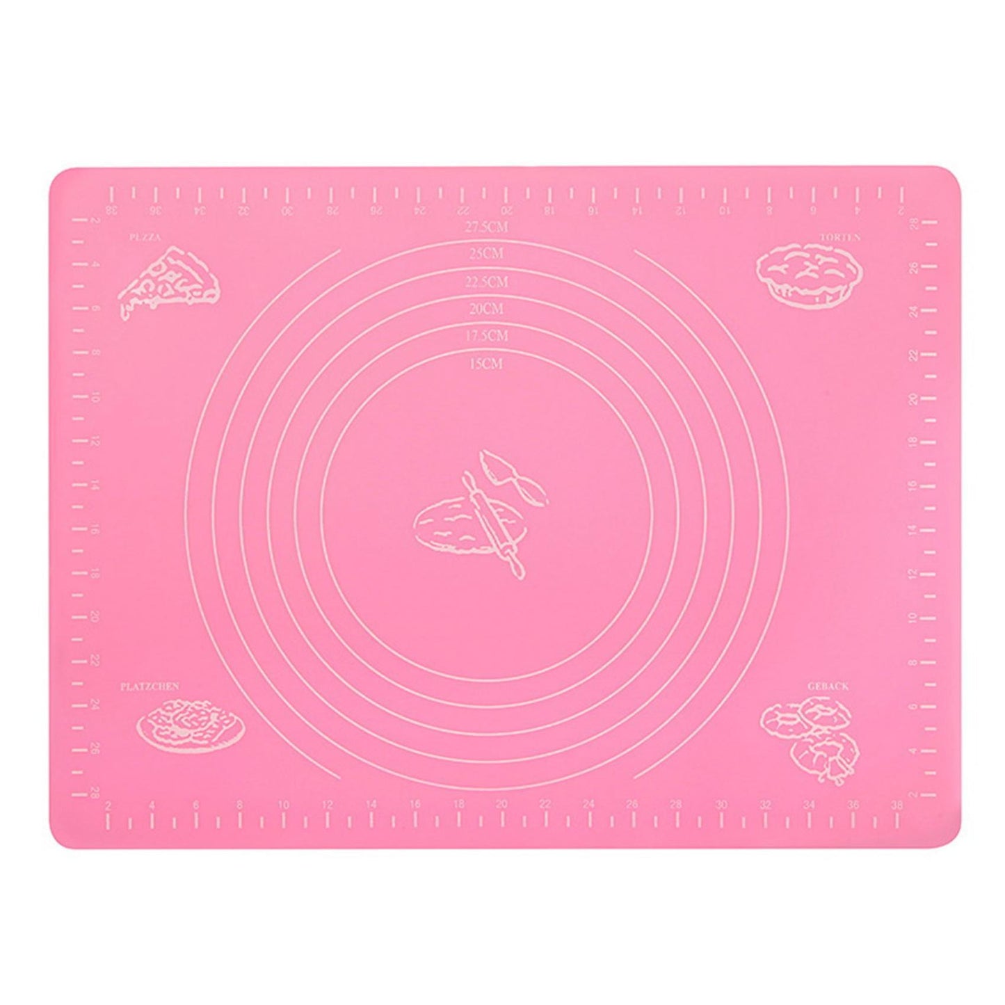 Silicone Non-stick Silicone Mat Rolling Dough Liner Pad Pink
