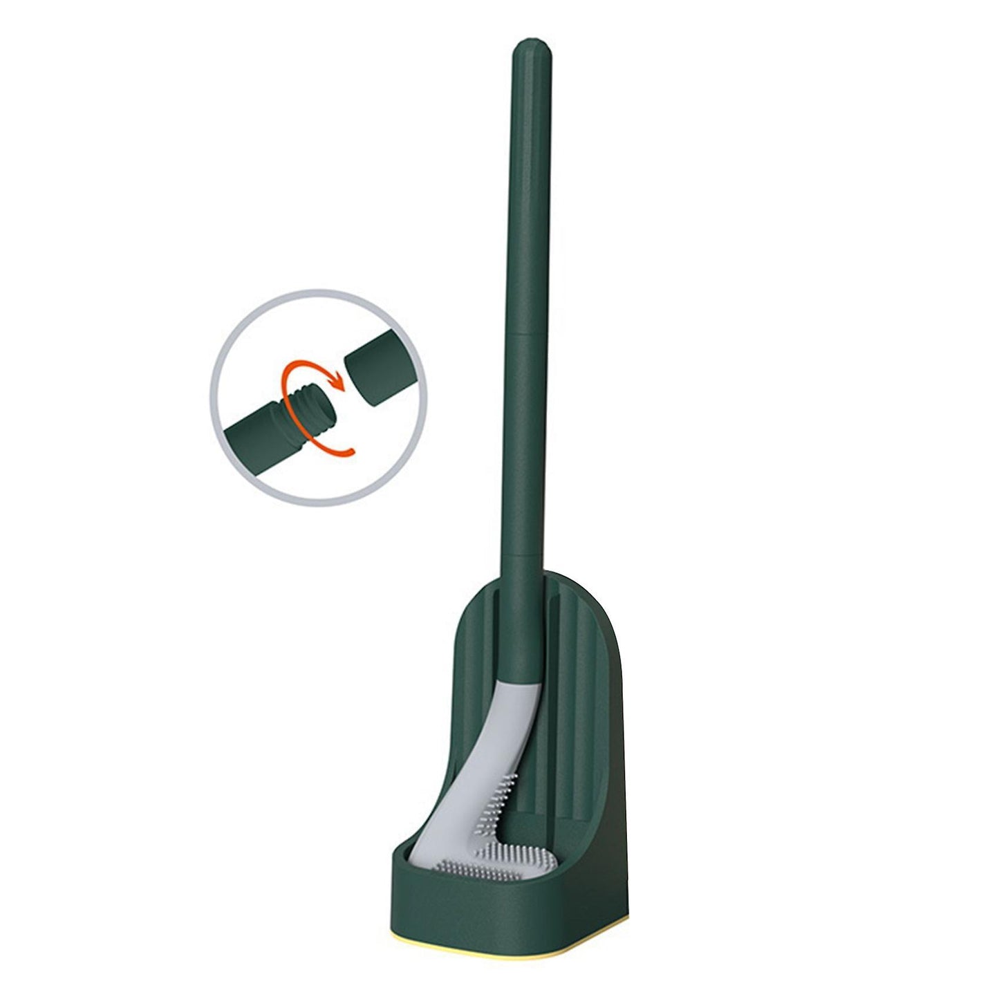 Golf Silicone Long Handled Toilet Tpr Brushes with Holder Set ,green