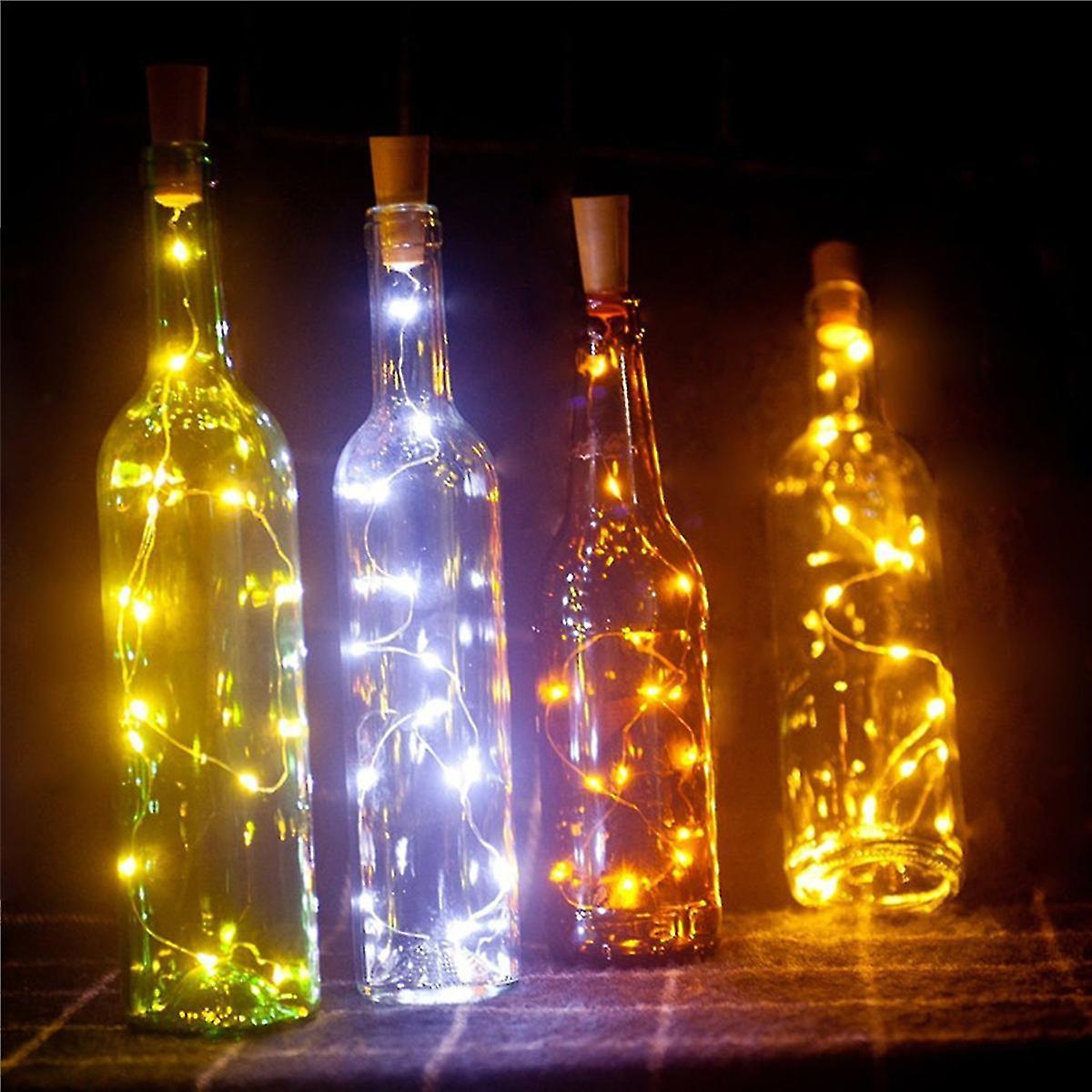 1pcs Solar 2m Cork Shaped 20 Led Night Fairy String Light White