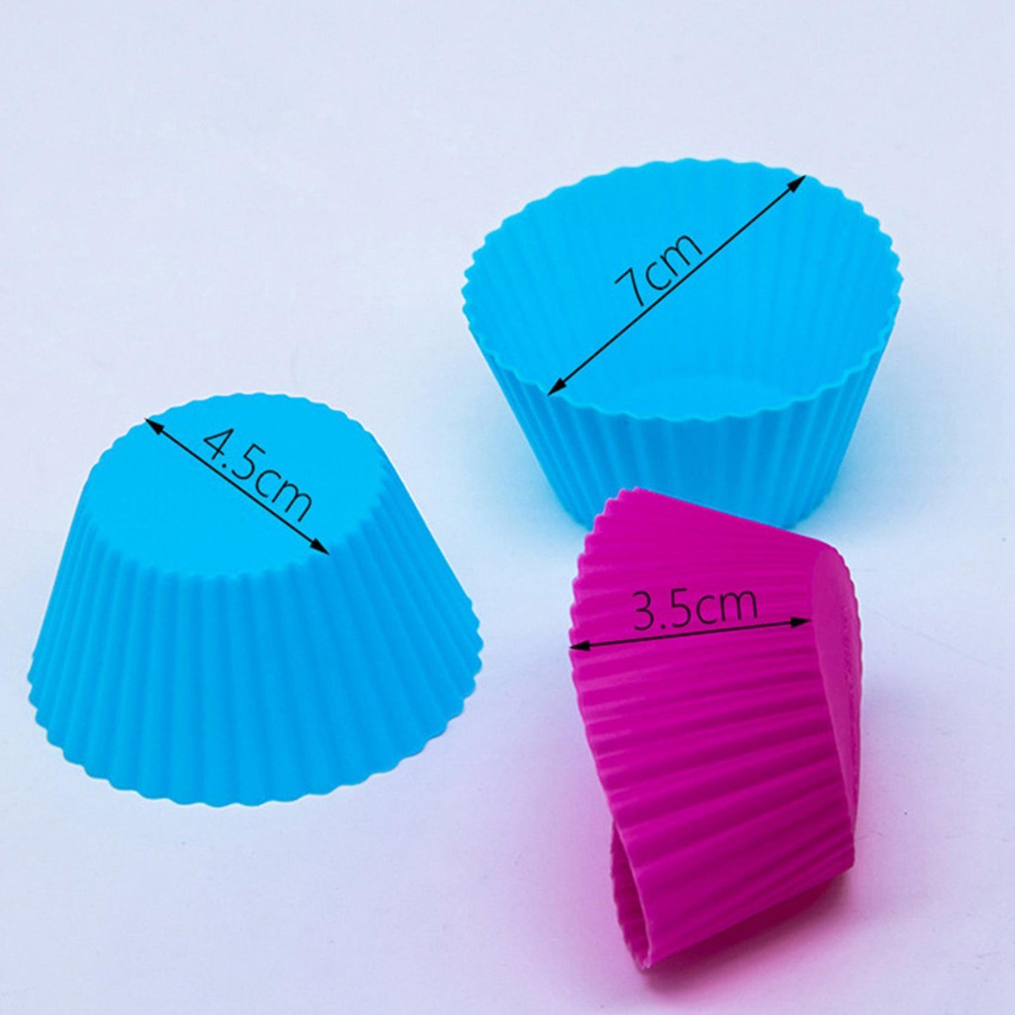 12 Pieces Of Silicone Muffin Cup Round 7cm Cake Cup Color Set