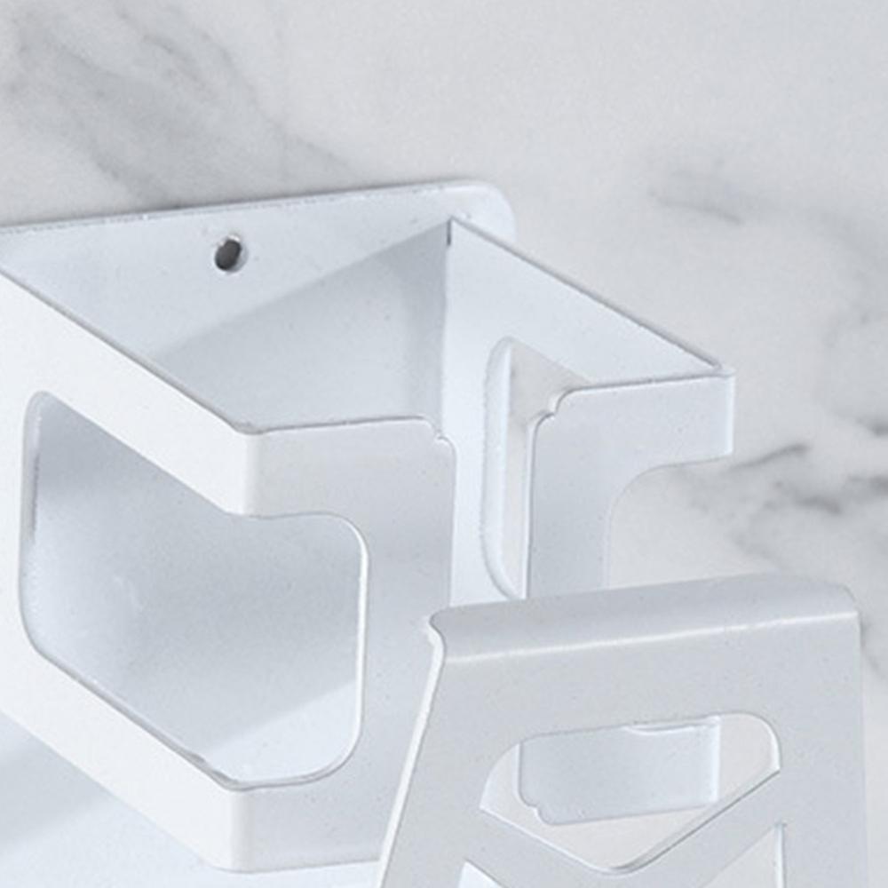 2pcs Toothbrush Holder Cup Holder Shelf Wall Mounted Stand (black)