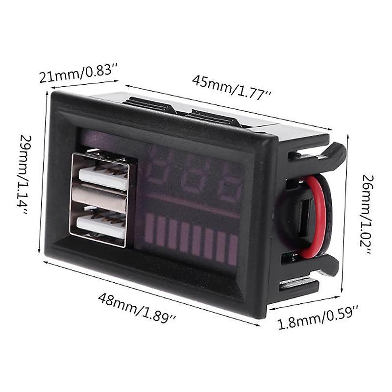 12v Digital Voltmeter Voltage Battery Panel for Car Usb 5v 2a Output