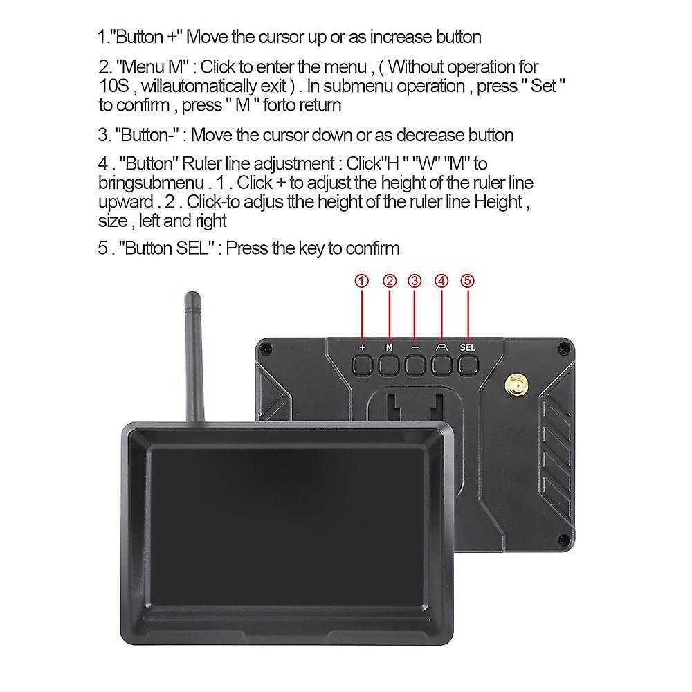 5 Inch 2.4g Wireless Signal Reversing Image for Car Trucks Bus
