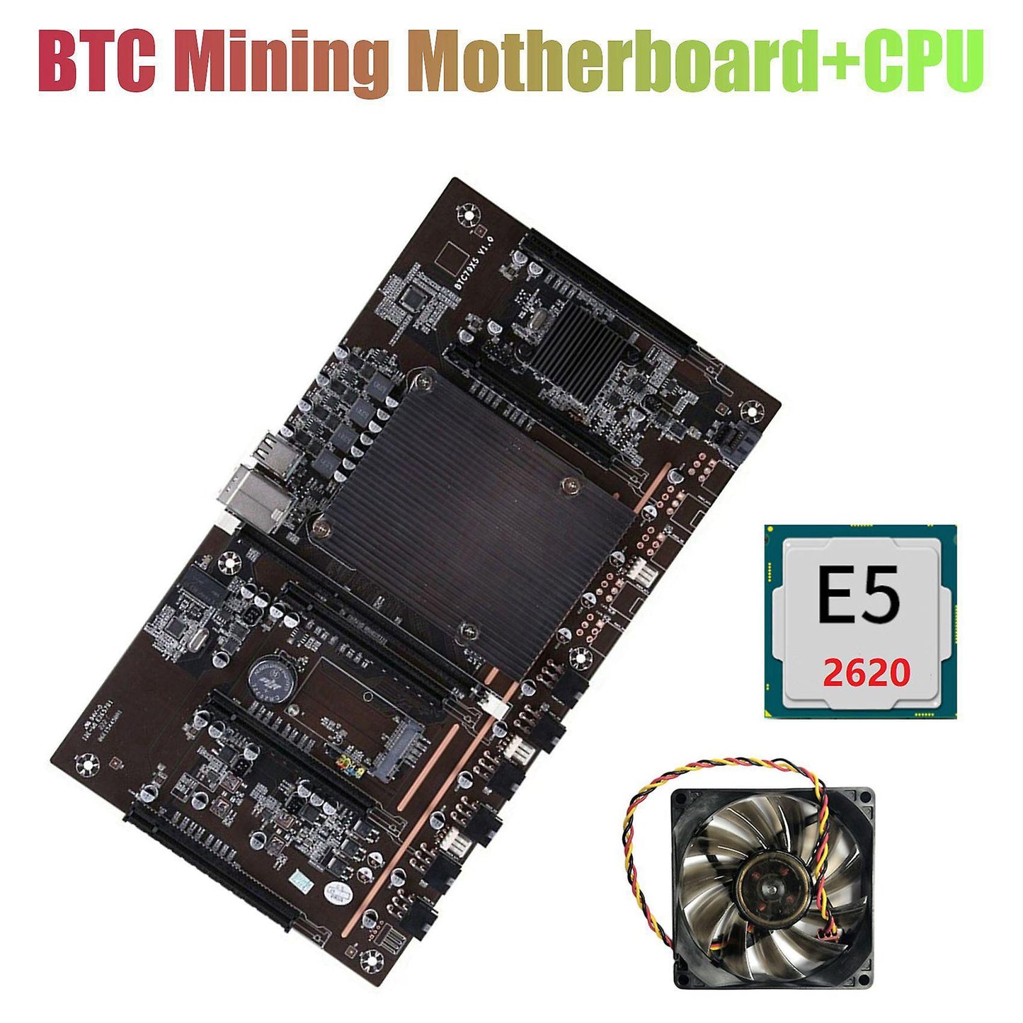 X79 H61 Btc Miner Motherboard Lga 2011 with E5 2620 Cpu &cooling Fan