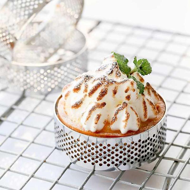 4 Pack Stainless Steel Tart Rings 2.4in,perforated Cake Mousse Ring