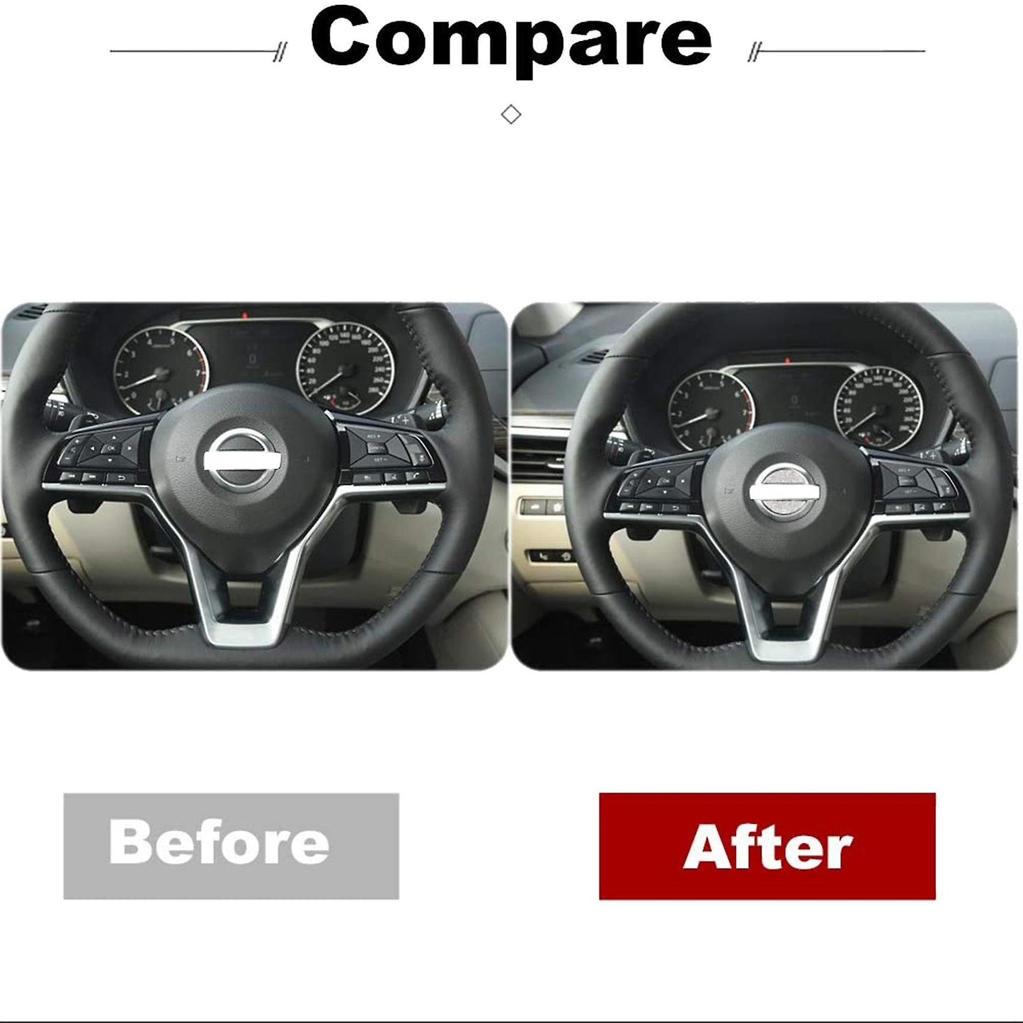 2x for Nissan Car Steering Wheel Logo Diamond Crystal Sticker Ring