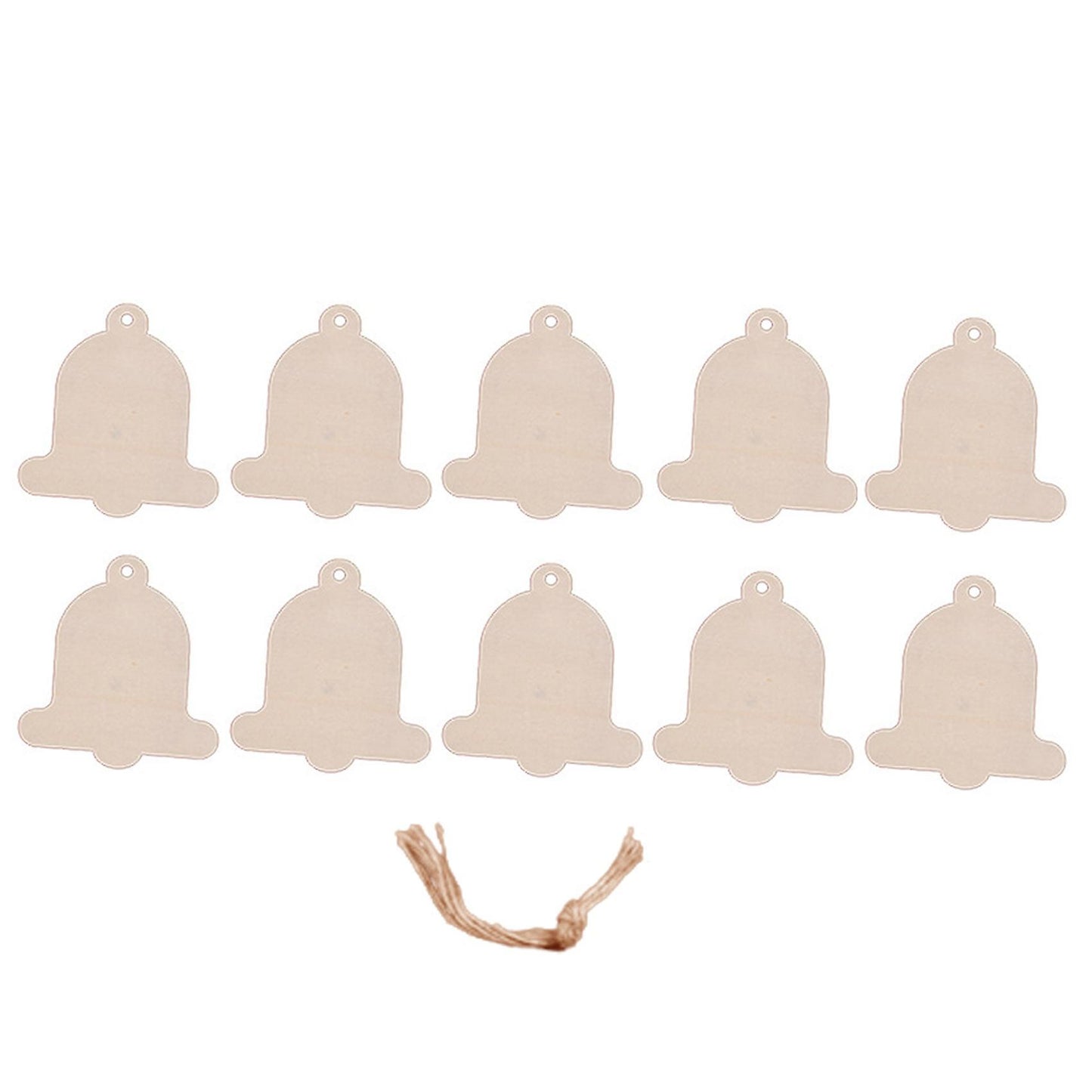 10pcs Christmas Wood Chip Pendant, Creative Home Decoration Bells