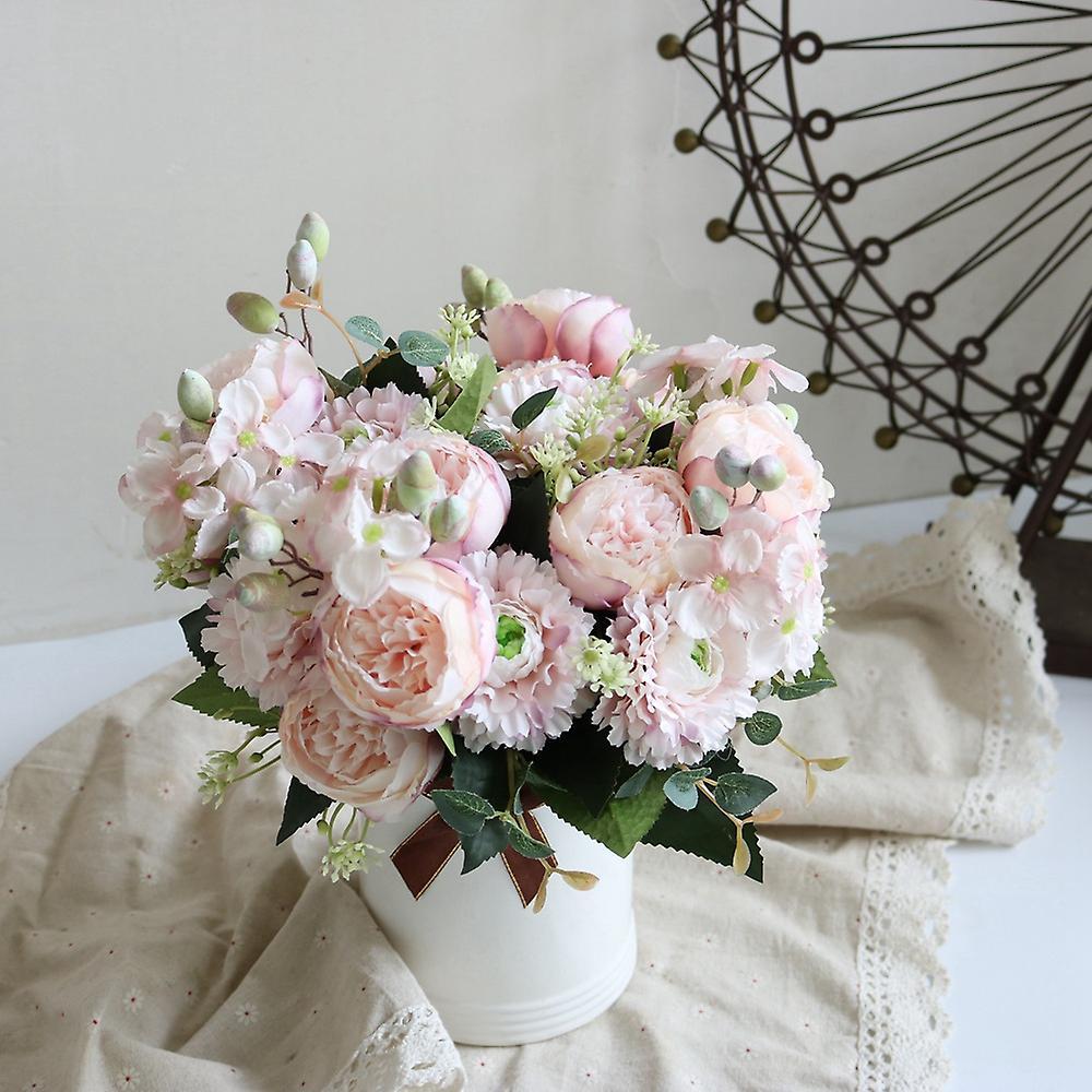 2pcs Artificial Peony Flower Bouquet,for Party Home Decor(light Pink)