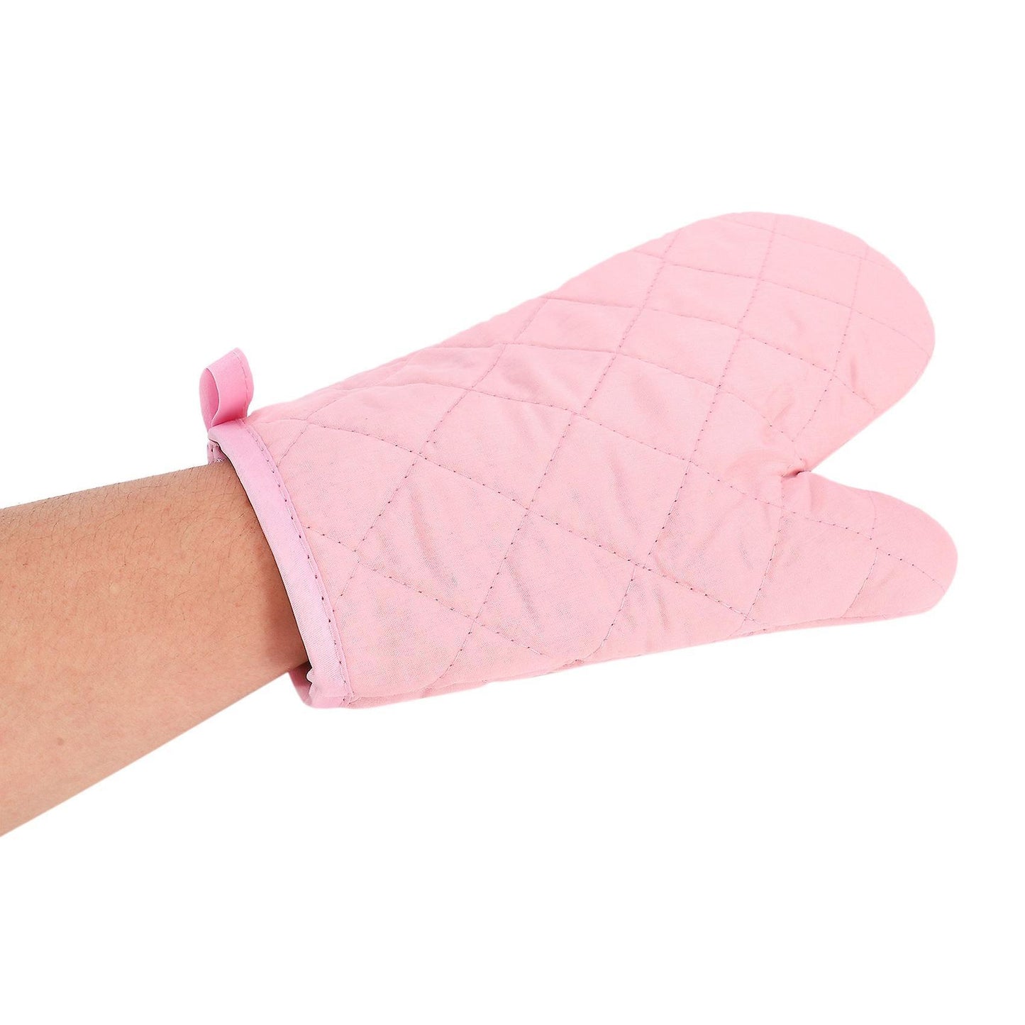 1 Pair Craft Cotton Oven Glove Pot Holder Cooking Mitts Pink