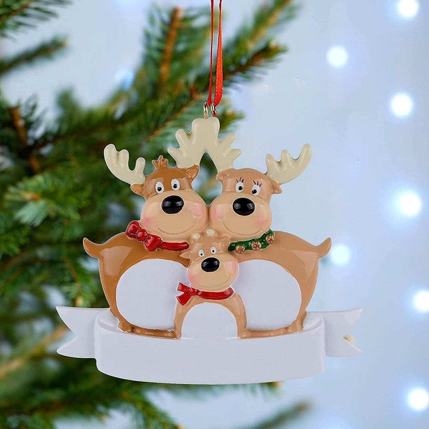 Reindeer Family Of 5 Christmas Tree Ornament Winter Gift-family Of 5