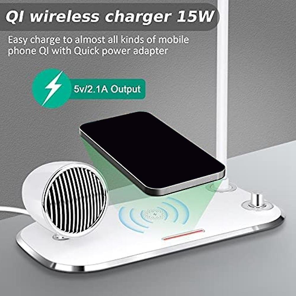 Led Desk Lamp with Wireless Charging ,dimmable ,bluetooth Speaker