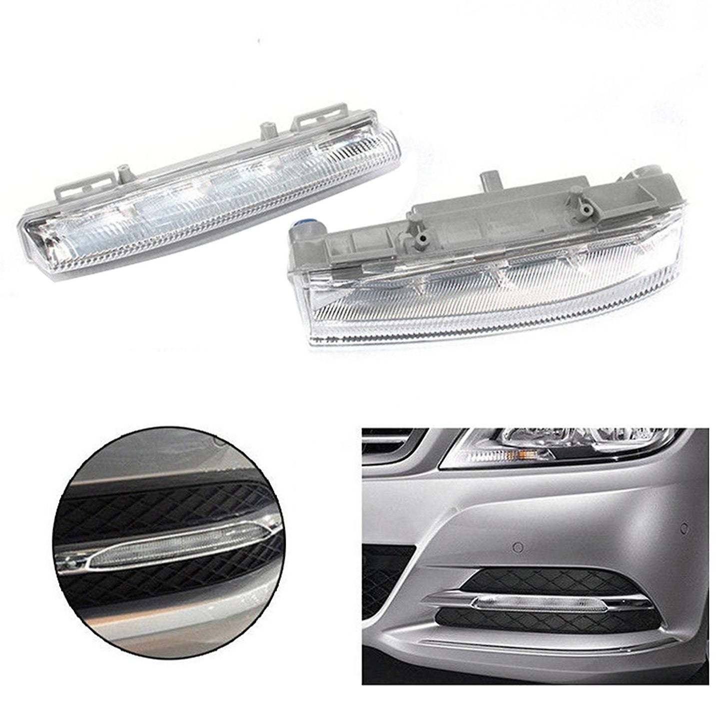 2pcs Front Drl Fog Light for Mercedes-benz W204 W212 C250 C350 E350