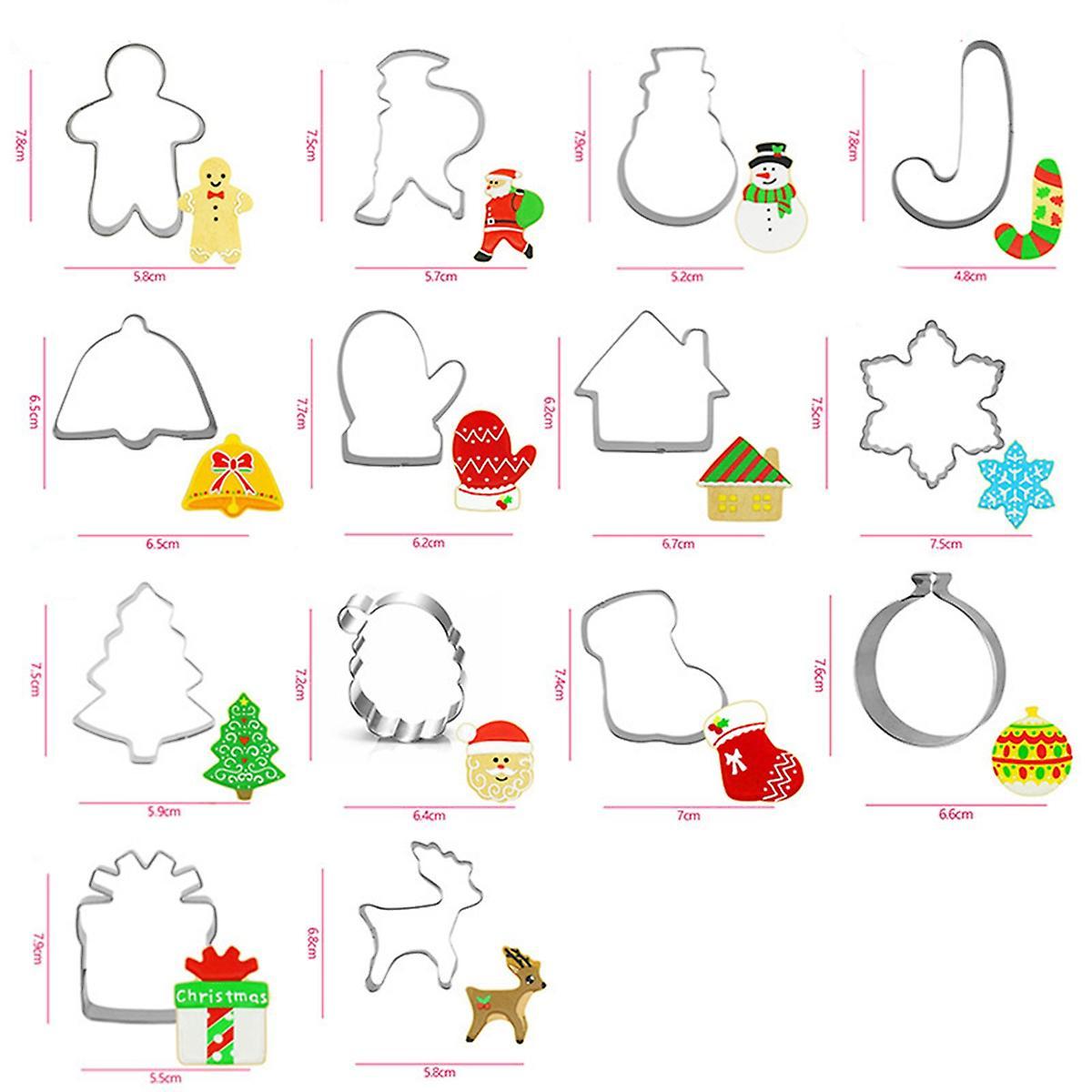 14-piece Christmas Biscuit Cutting Die Stainless Steel Handmade Die
