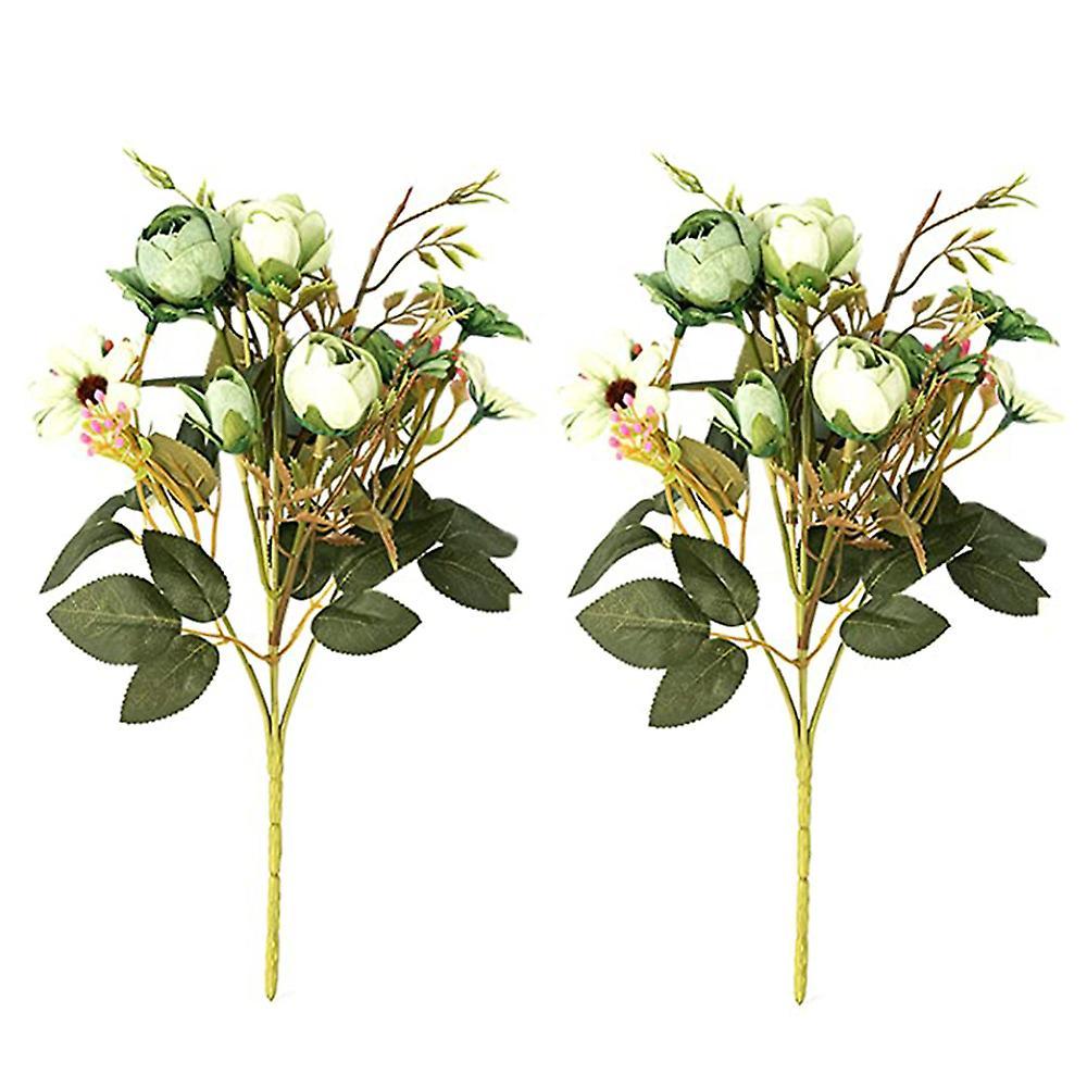 Artificial Flower Bridal Bouquet Home Decor Flower Simulation (green)