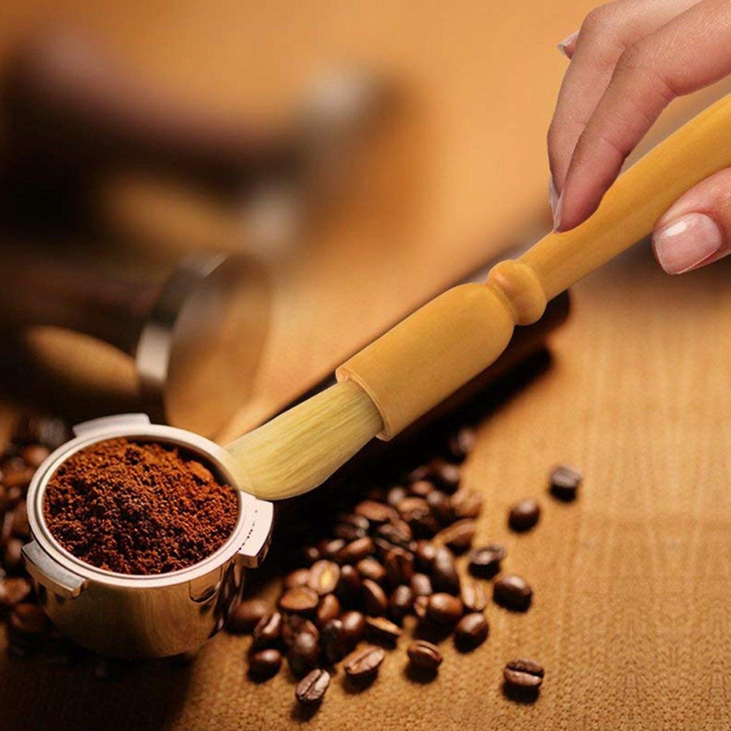2x Espresso Supply Coffee Grinder Brush Natural Bristles