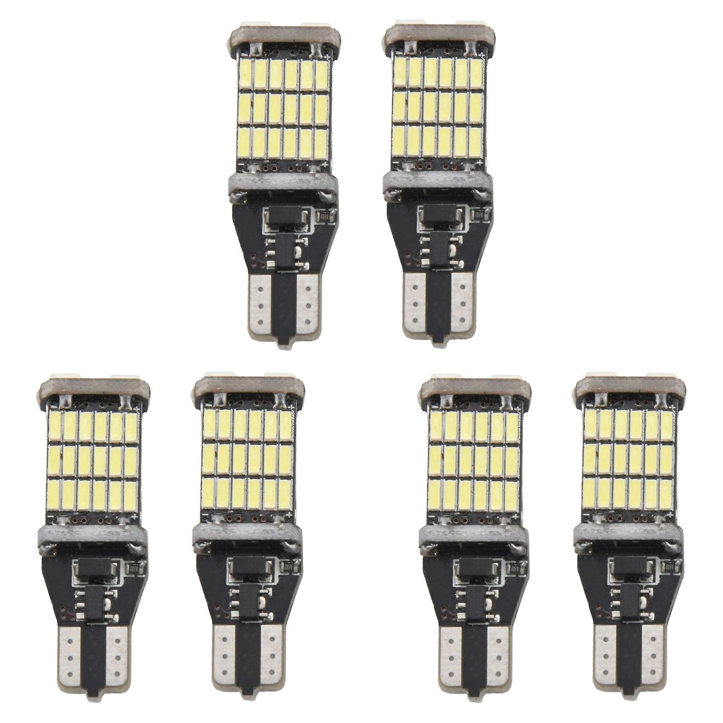 6pcs T15 Error Free 4014 45smd Highlighting Brake Light Bulb Dc12v