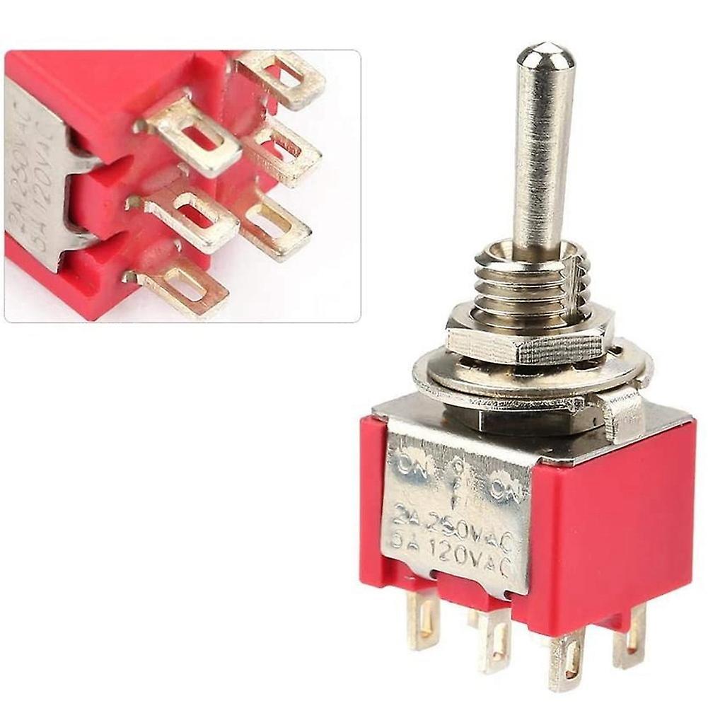 10 Pieces Of Toggle Switch On-off-on 3 Position Toggle Switch Dpdt