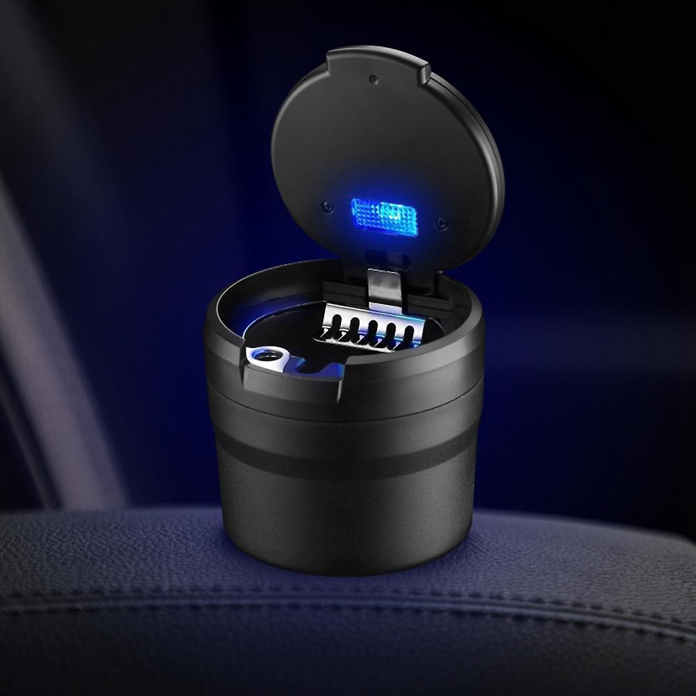 Portable Ashtray with Led Light Auto Moke Cup Holder Ash Tray,black