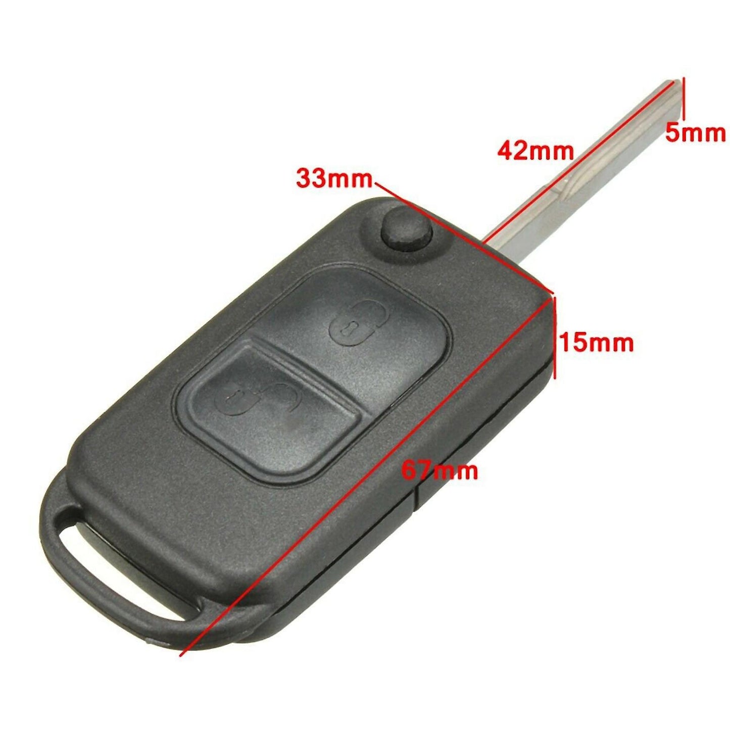 2x 2 Button Flip Remote Key Case Hu64 Blade for Mercedes Benz A C E S