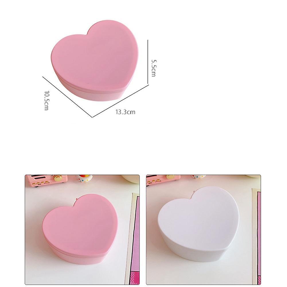 Girl Heart Storage Box Jewelry Desktop Double Storage Box White