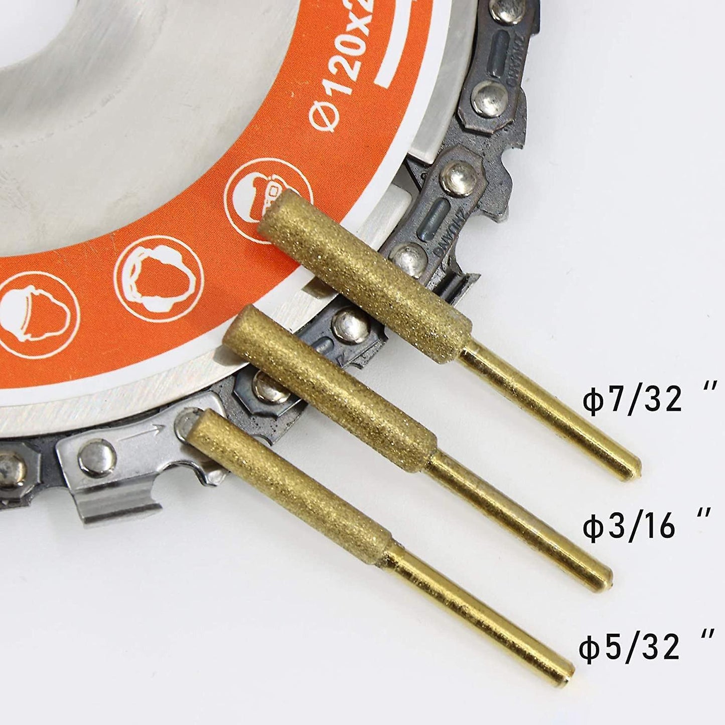 12 Pcs Grind Bit Sharpening Saw Chains 4.0mm for Grind Jade Glass