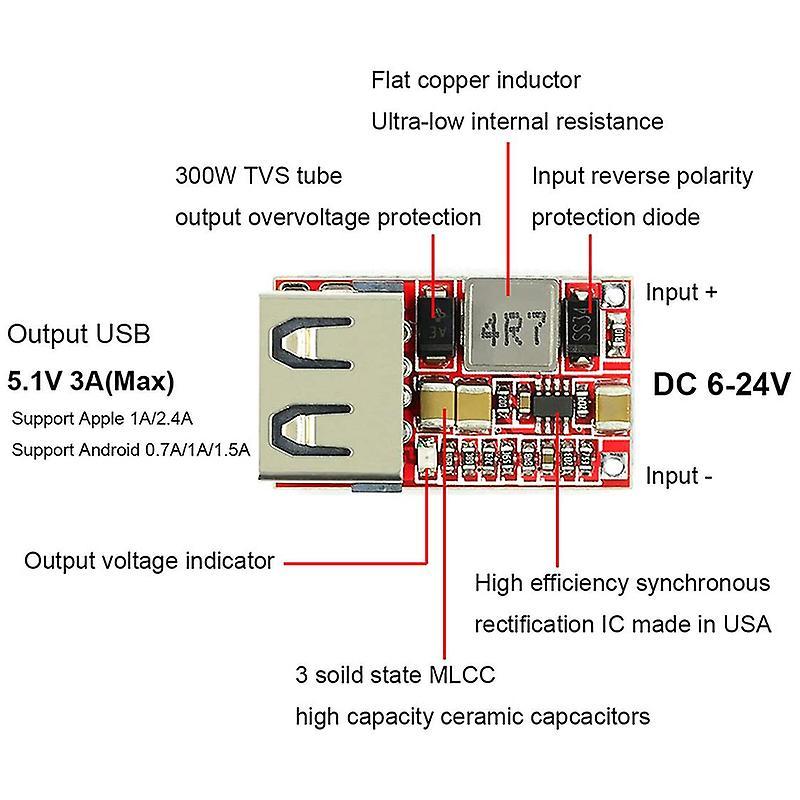 5 Pcs Dc-dc Buck Converter Car Step Down Voltage Regulator Module