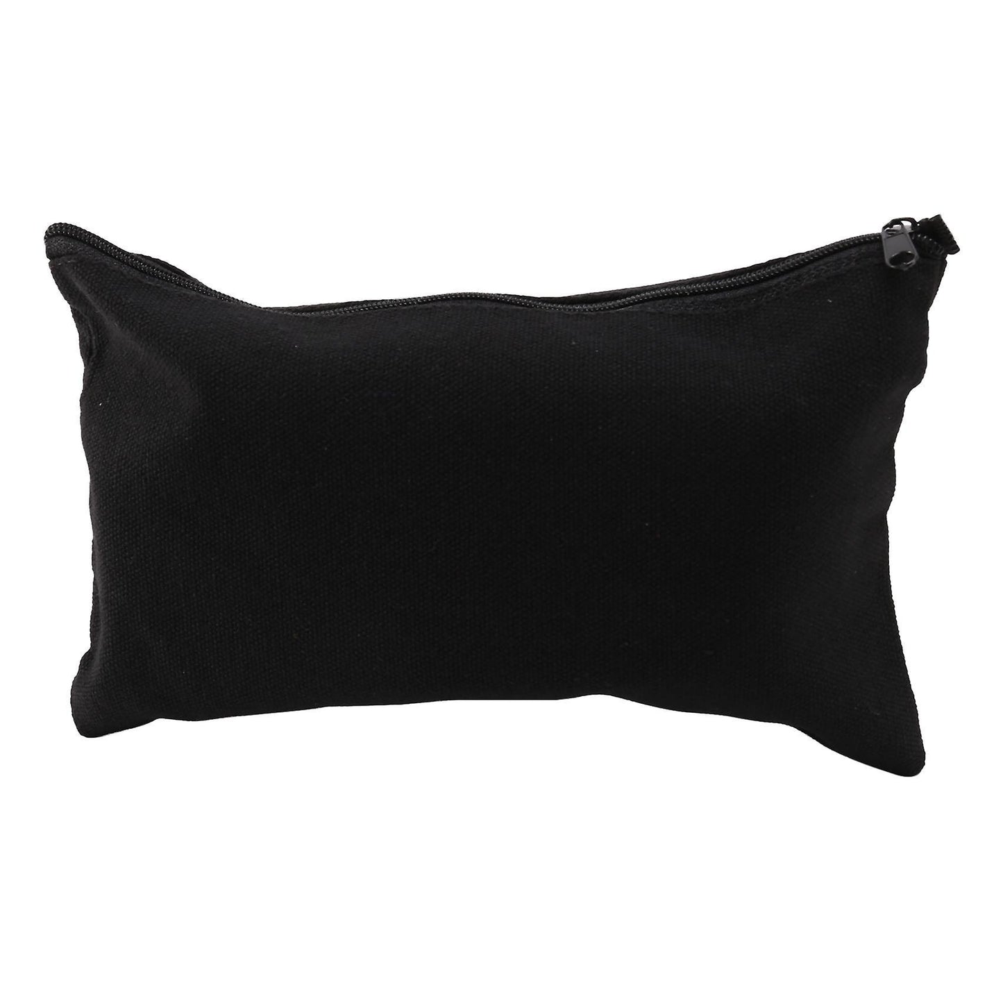 16pcs Canvas Cosmetic Bags Pouch with Zipper for Diy Craft (black)