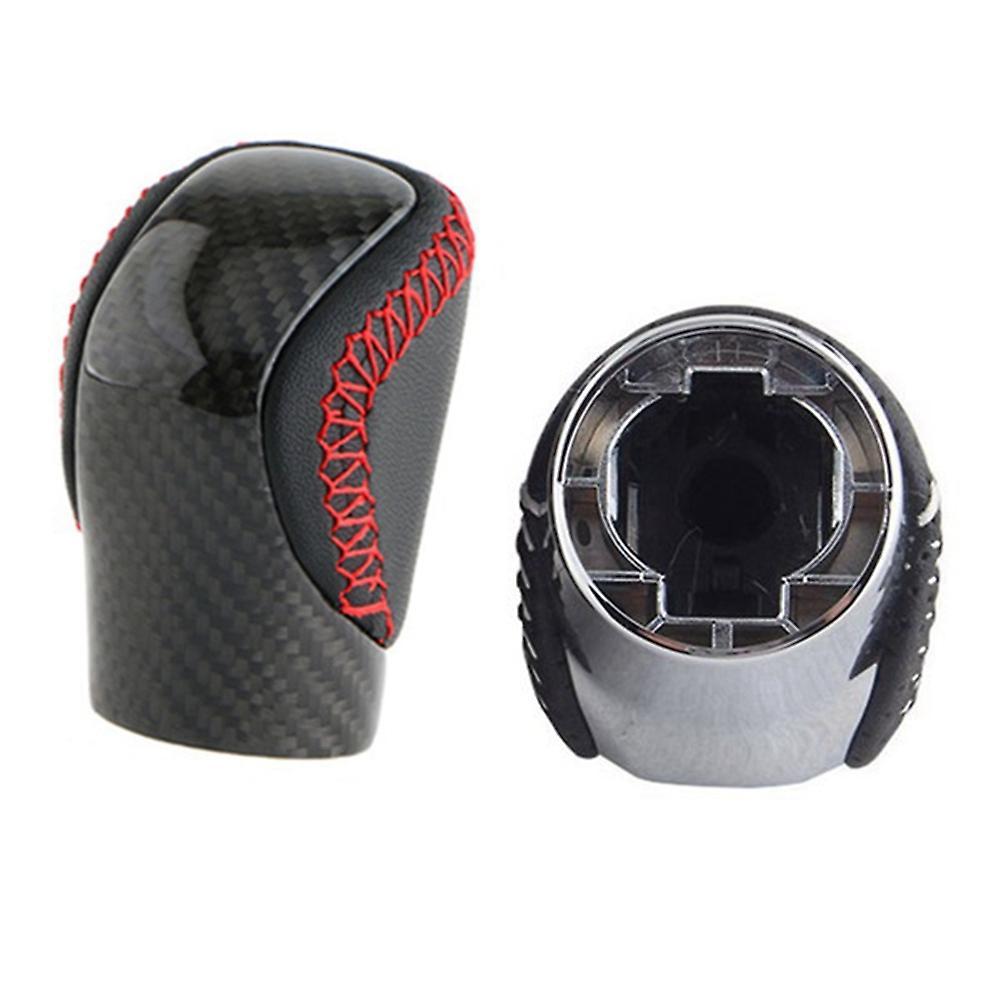 Car Carbon Fiber Red Pu Leather Gear Ball Head for Lexus Es Is Rx