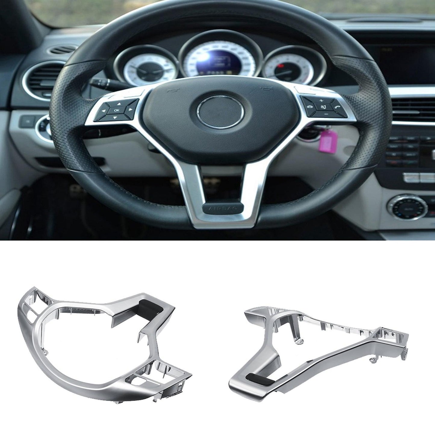 Car Steering Wheel Frame Trim Cover for Mercedes Benz A C E Gla Class