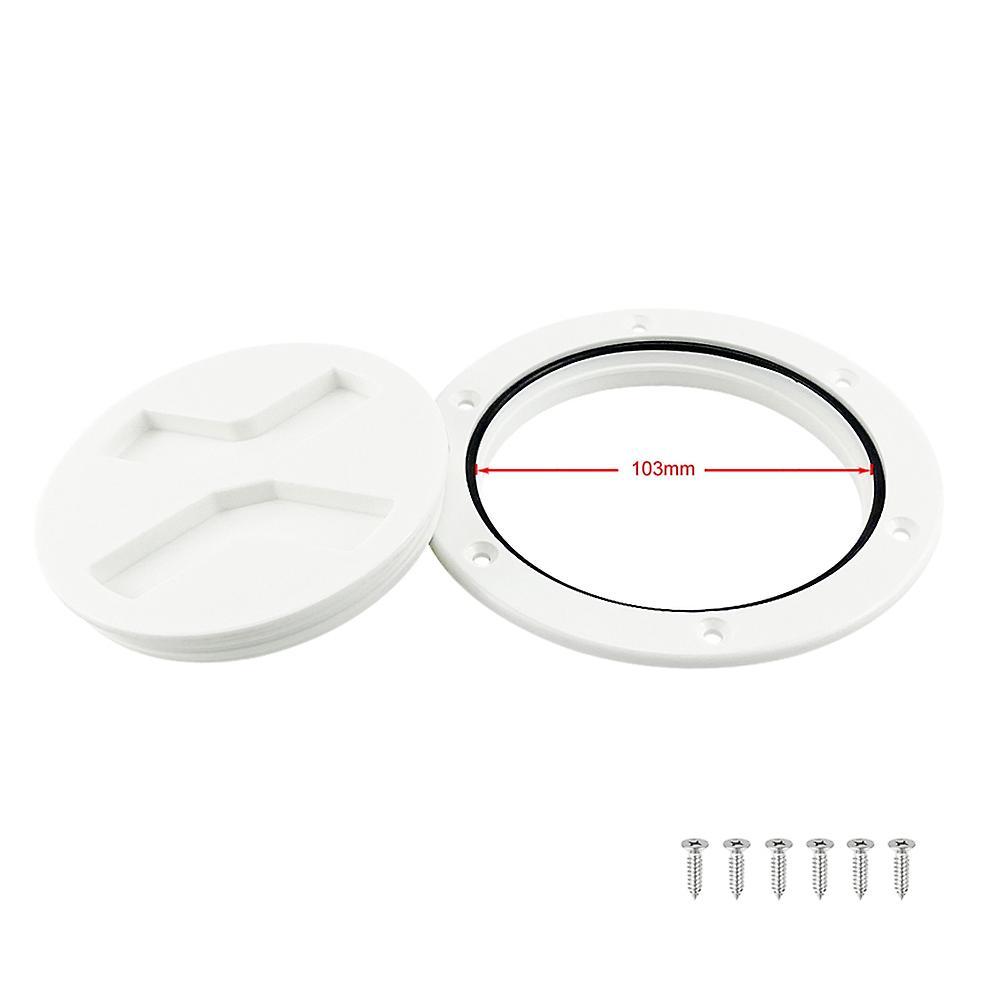 Abs Round Deck Inspection Hatch Cover Plastic Boat Twist Screw Black