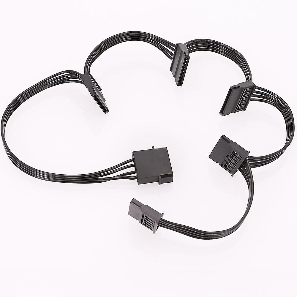 2pcs Molex 4pin Ide to 5 Sata 15pin Hard Drive Power Splitter Cable