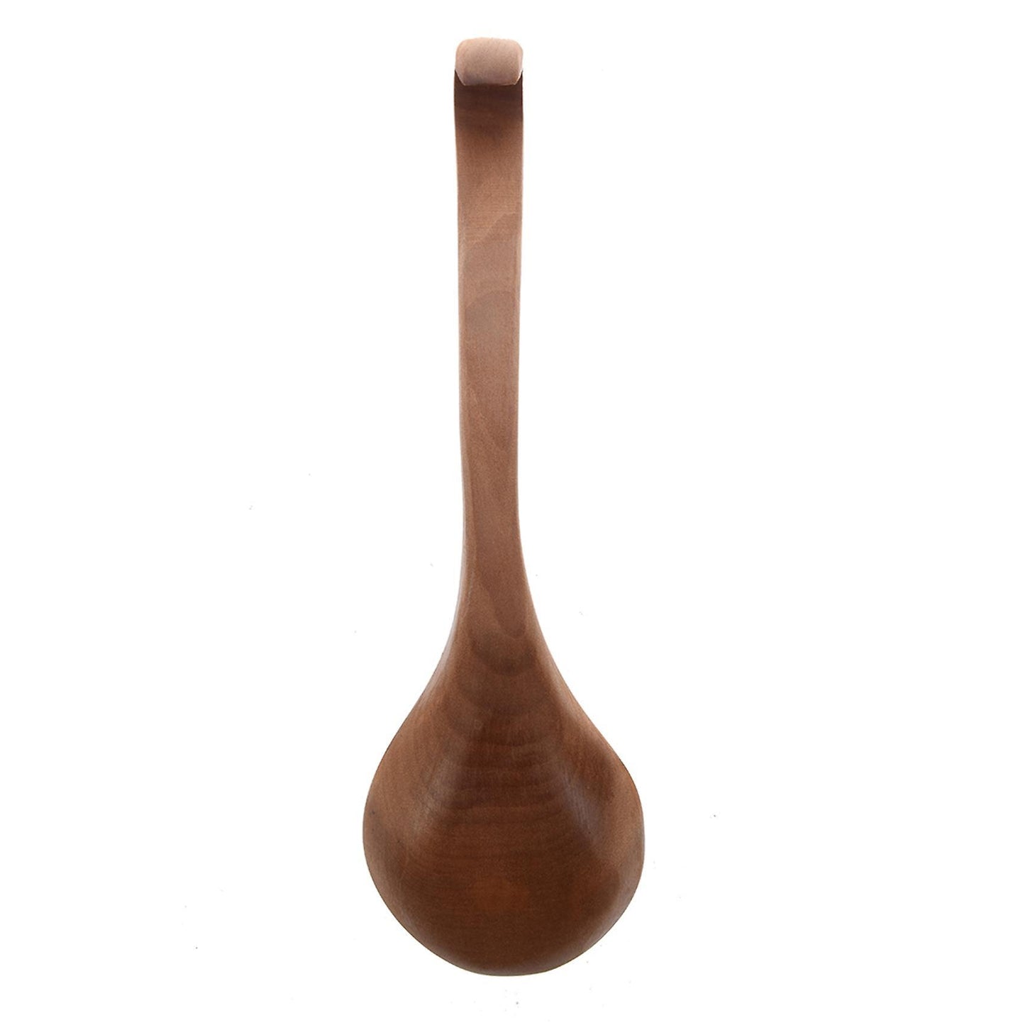 Home Kitchen Tableware Hook End Design Brown Wooden Soup Ladle 11.4
