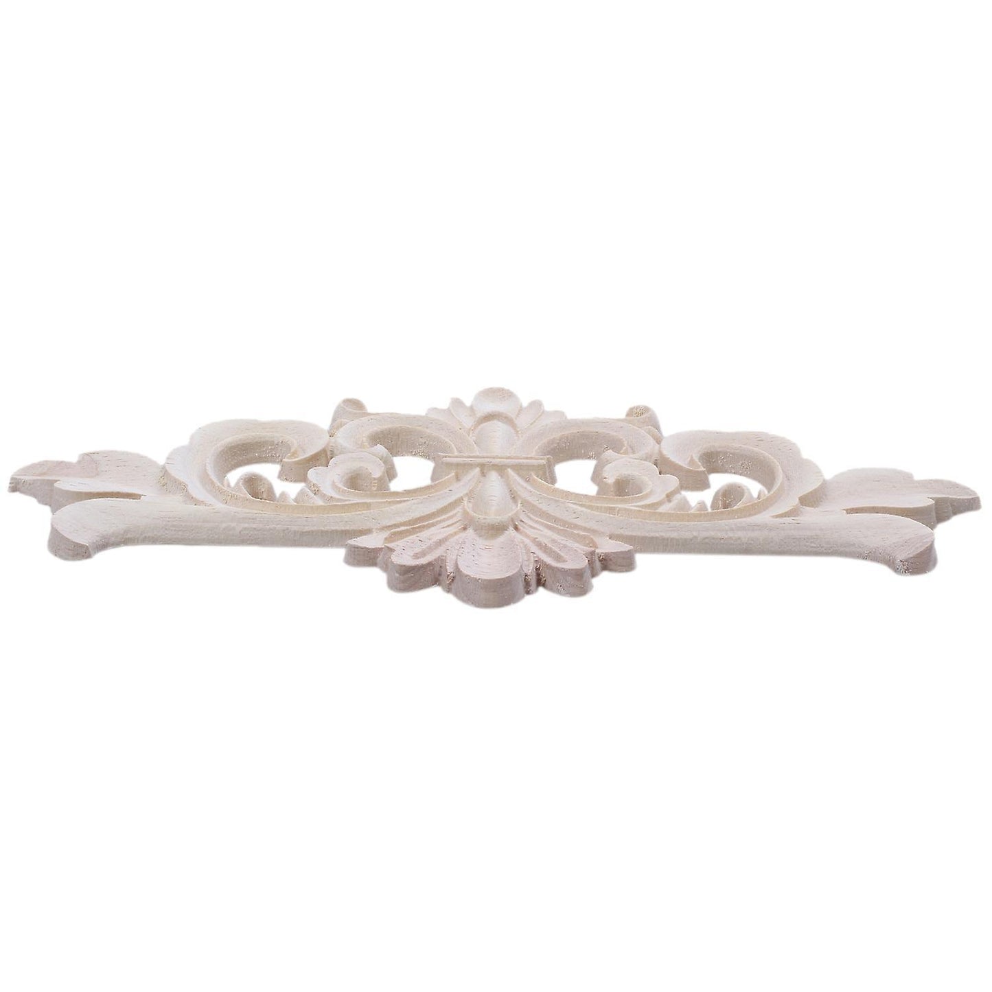 22*10 Cm Wood Carved Corner Onlay Applique Decor Unpainted
